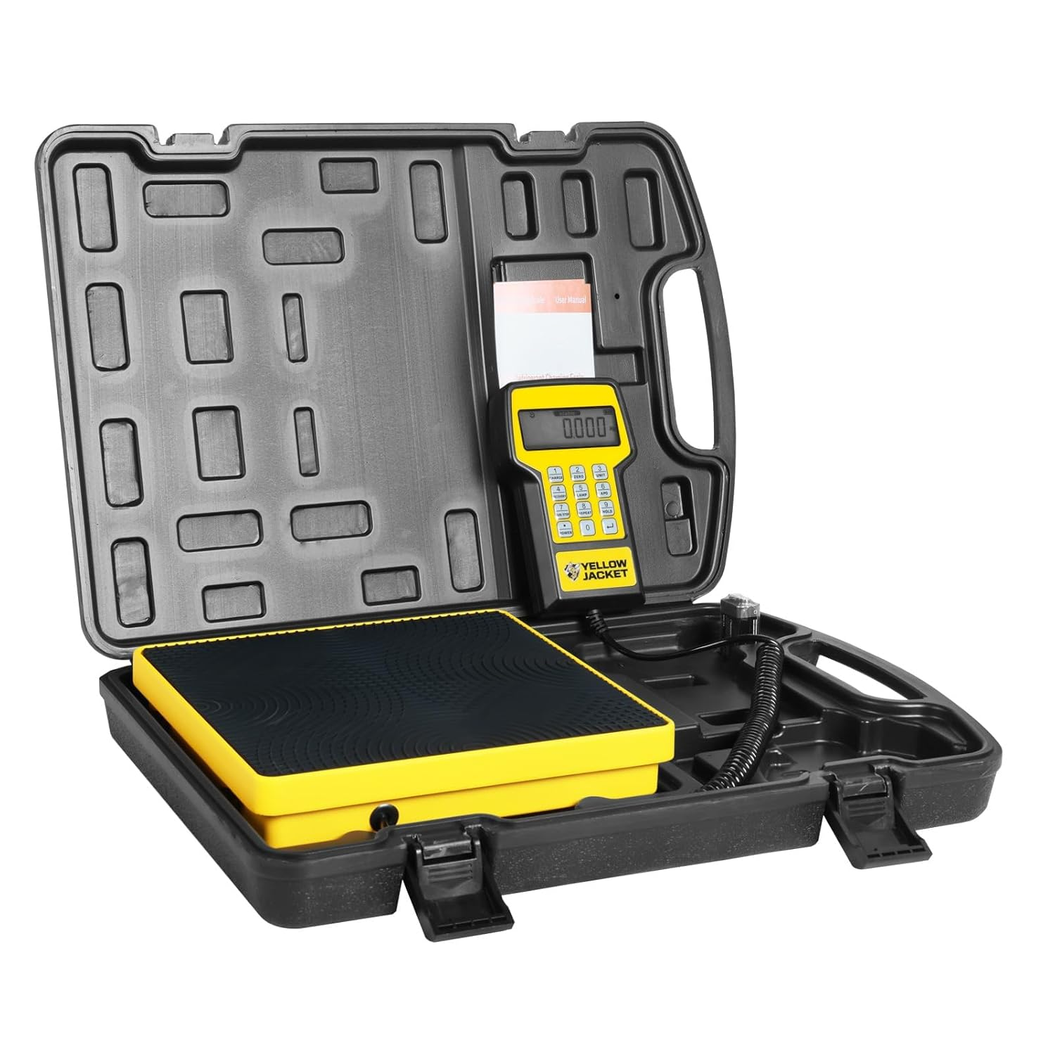 YELLOW JACKET Upgraded Refrigerant Scale 220 LBS High Precision Programmable HVAC Electronic Charging Weight Scale with Portable Case for All Recovery Tanks image number 2