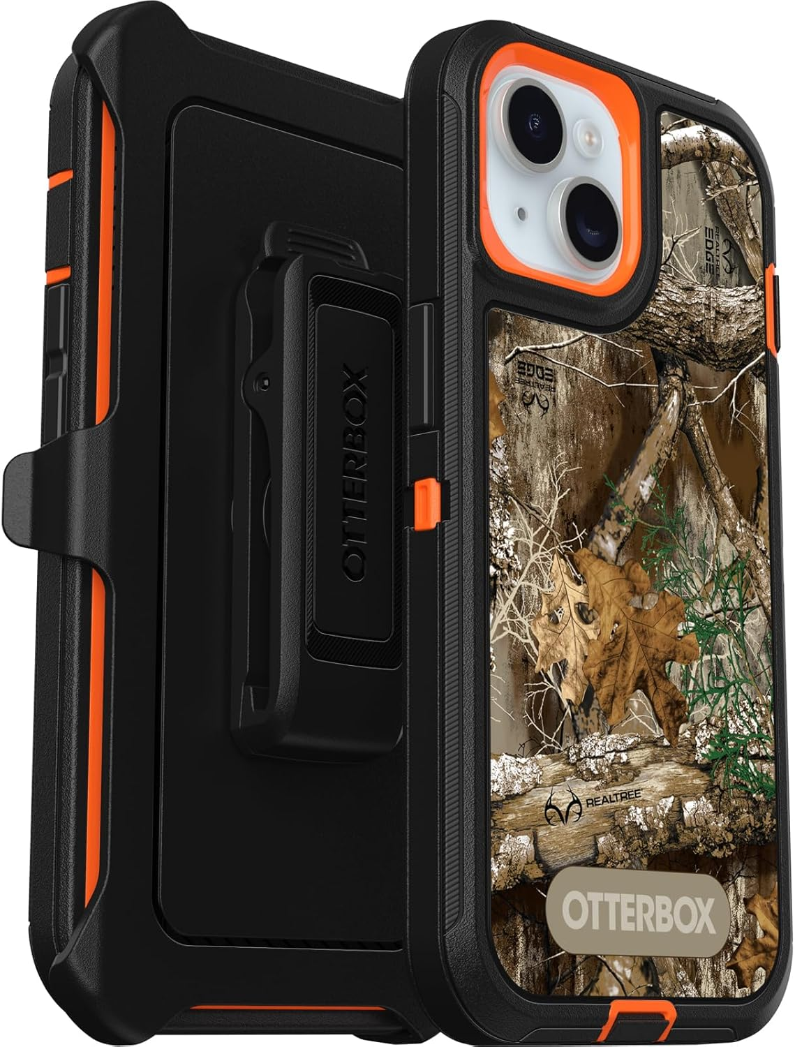 Otterbox Iphone 15, Iphone 14, and Iphone 13 Defender Series Case - Realtree Edge (Blaze Orange/Black/Rt Edge), Rugged & Durable, with Port Protection, Includes Holster Clip Kickstand - Green image number 2