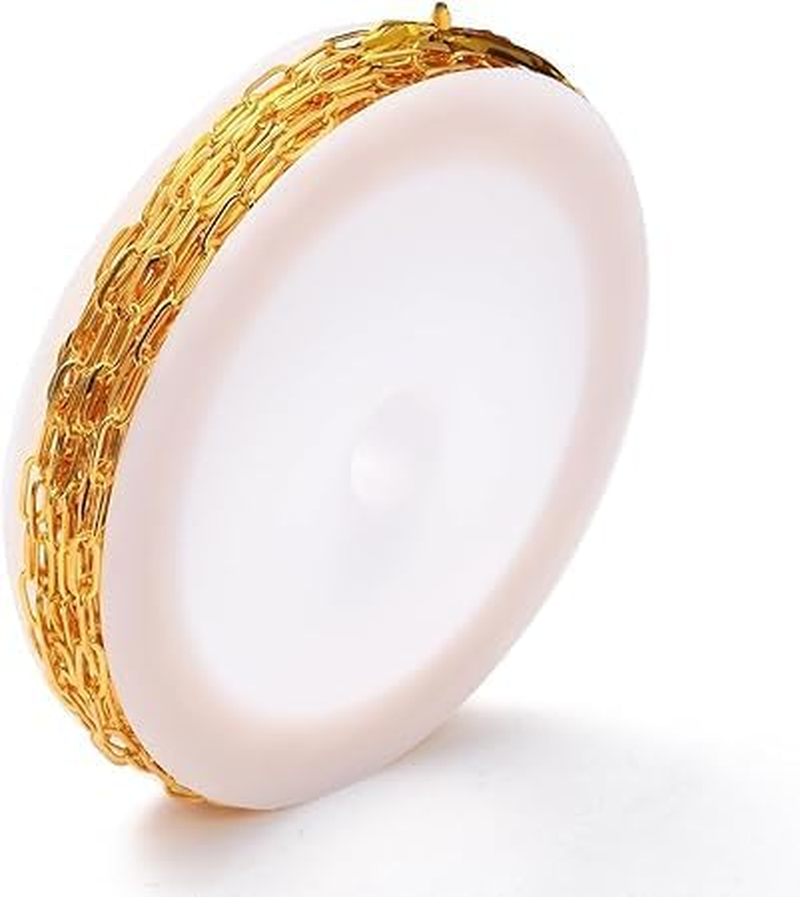 5 Meters Gold Paperclip Chains Stainless Steel Necklace Chains Bulk for Jewelry Making Brass Purse Jewelry Supplies Plated for DIY Necklace Making (Gold) image number 3