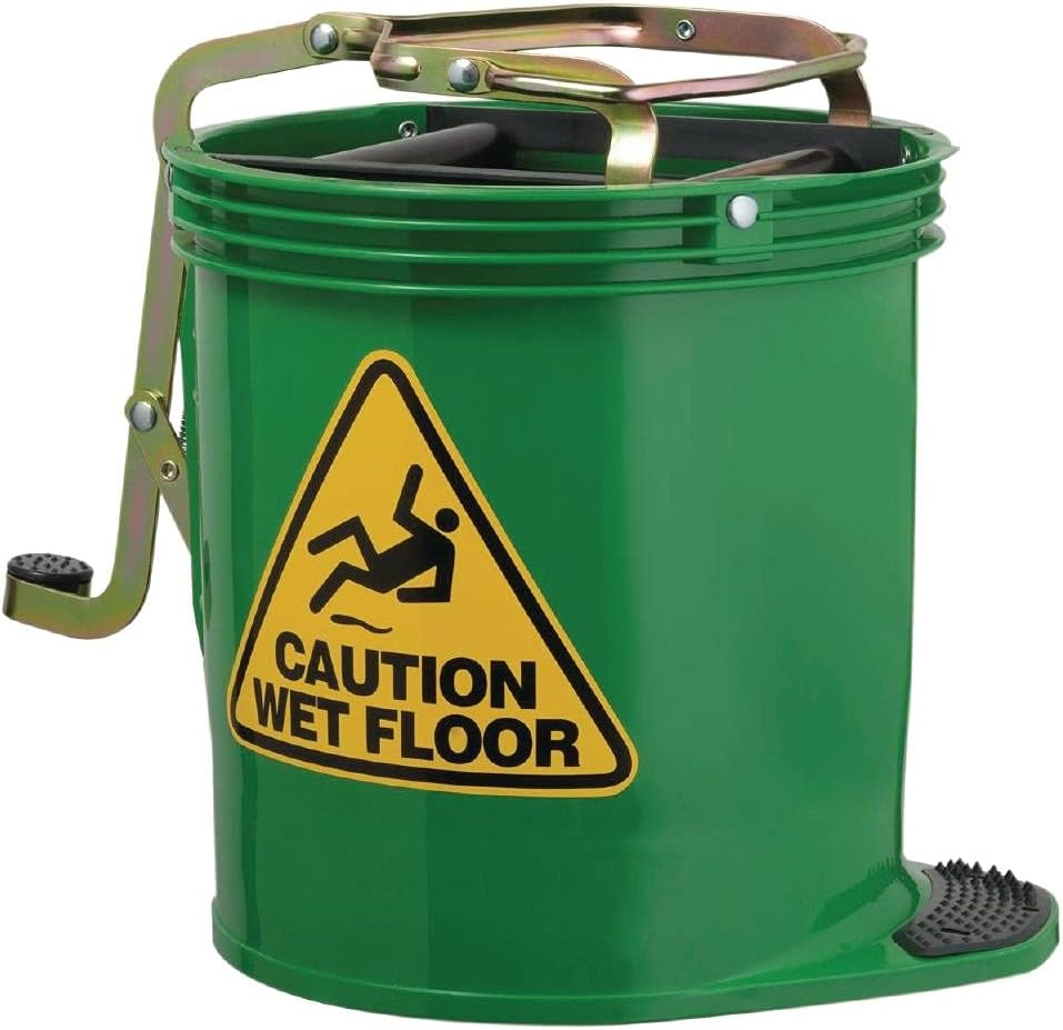 Oates Contractor Roller Wringer Bucket, 15 Litre Capacity, Green