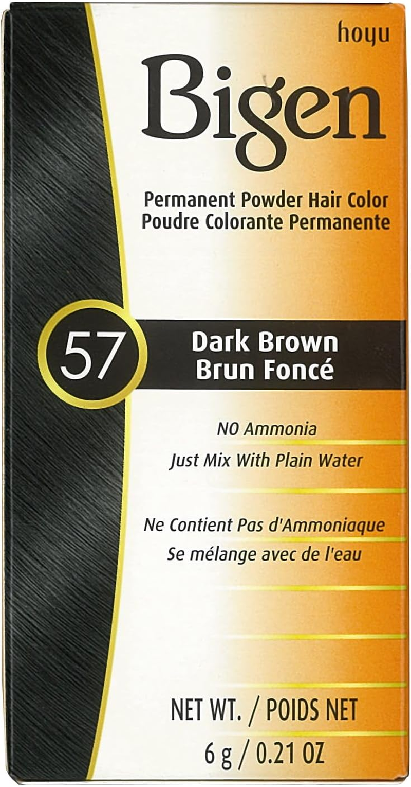 Bigen Permanent Powder Hair Color 57 Dark Brown 1 Ea (Pack of 4) image number 4
