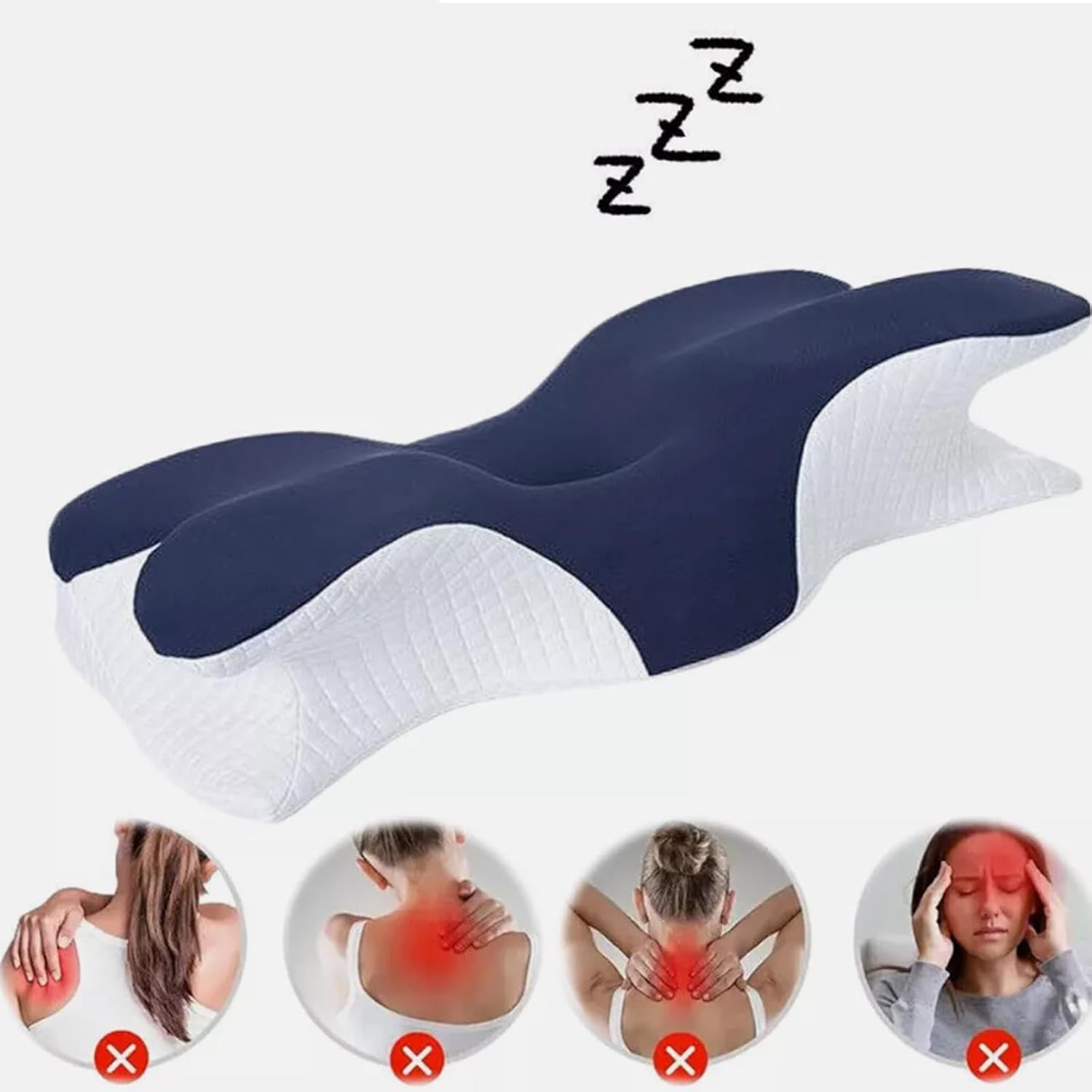 Cervical Neck Pillow for Pain Relief - Ergonomic Side Sleeper Pillow for Neck Support, Cooling Memory Foam Pillows for Sleeping, Contour Pillow Orthopedic Bed Pillow for Back Stomach Sleepers image number 4