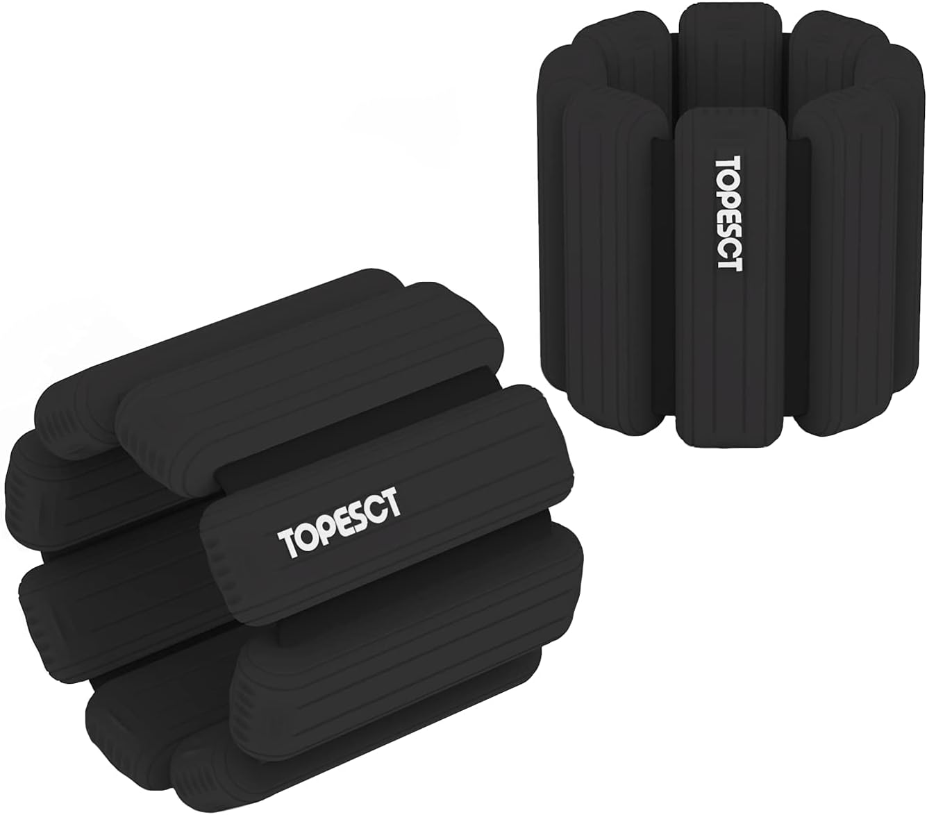 Topesct Adjustable Wrist Weights - Set of 2 (1Lb Each) | Durable Wearable Wrist & Ankle Weights Bracelet for Yoga, Dance, Barre, Pilates, Cardio, Aerobics, Walking