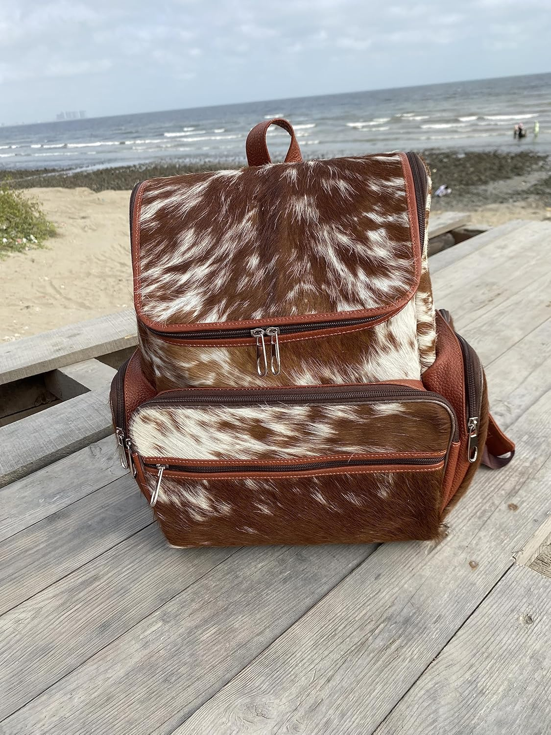 Clothing, Shoes & Accessories Luggage & Travel Gear Business & Laptop Bags Laptop Bags Laptop Backpacks Cowhide Bag image number 3