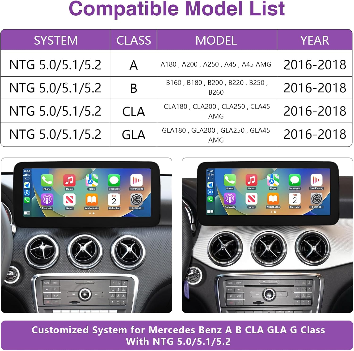 NINETOM 12.3 Inch Touchscreen Wireless Carplay Android Auto Multimedia Car Radio Receiver for Mercedes Benz a B CLA GLA G Class W176 W246 C117 X117 X156 with NTG5.0/5.1/5.2 System (2016-2018) image number 4