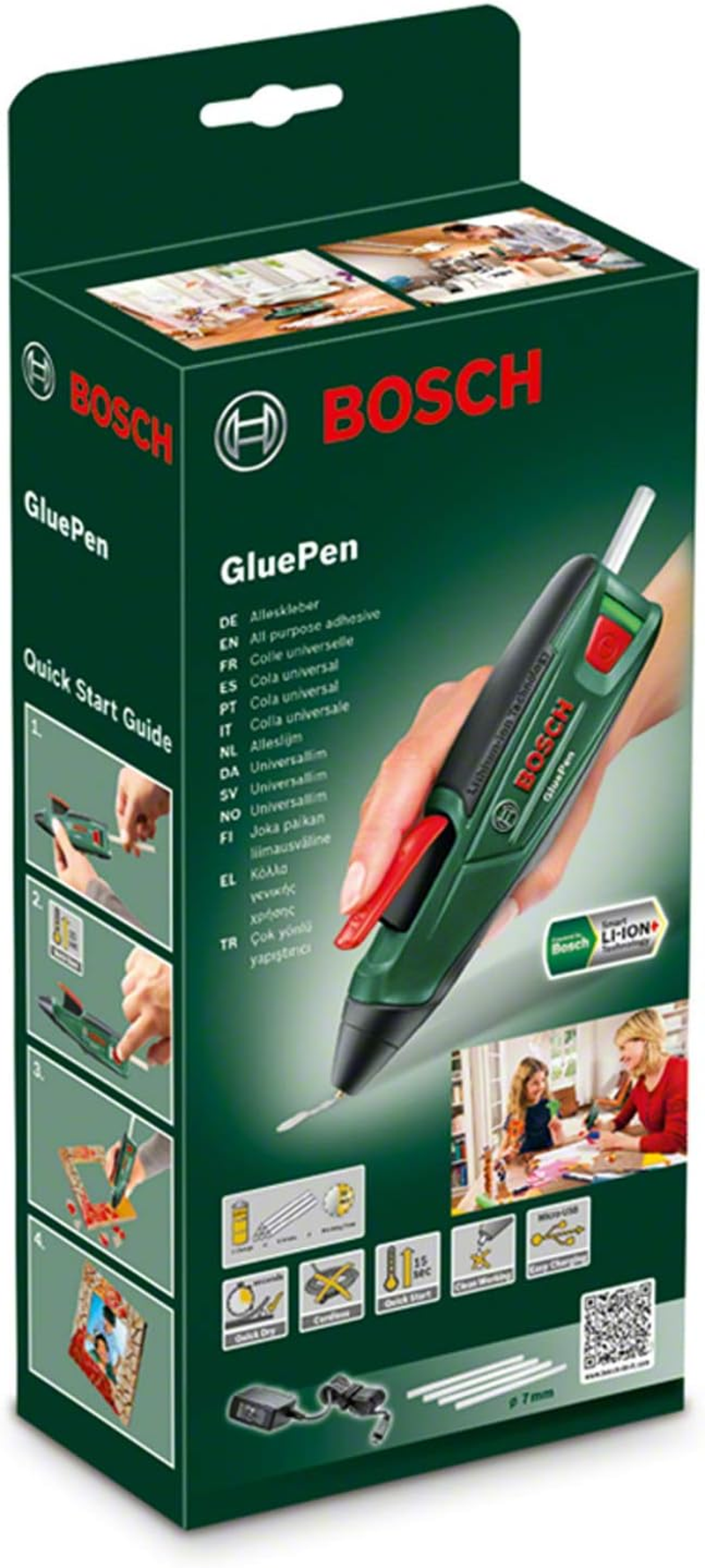 Bosch Home and Garden Cordless Hot Glue Gun Gluepen (Micro USB Charger, 4X Ultra Power Glue Sticks, 3.6 V Cardboard Box) image number 1