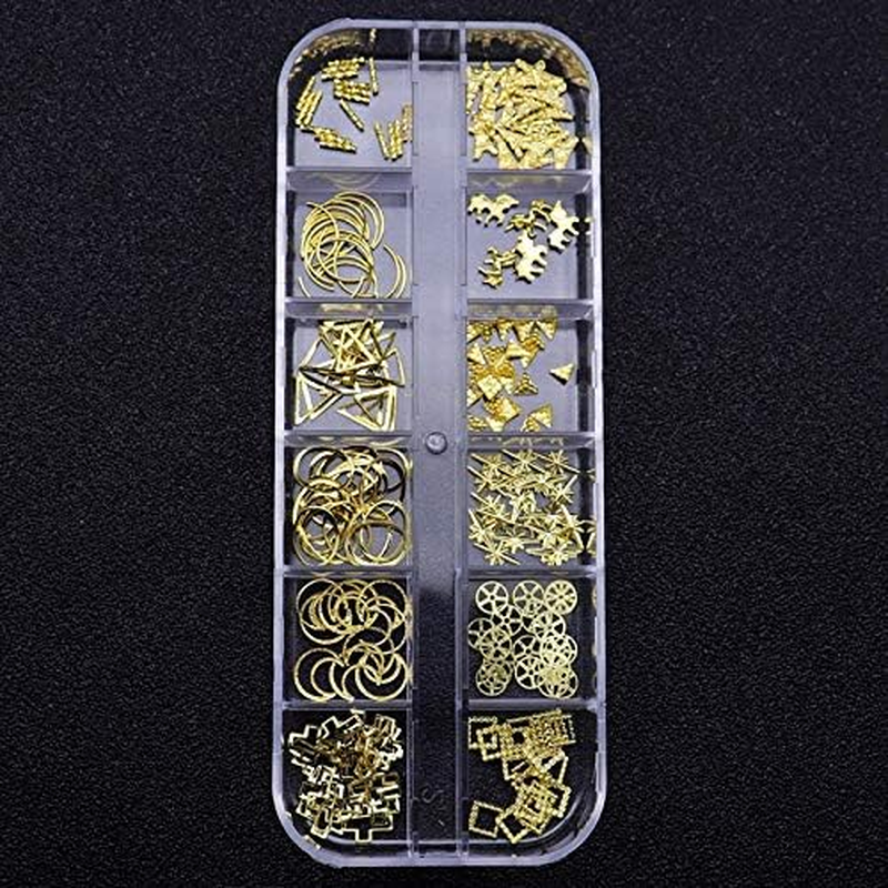 HANGQINGHENG 12 Grid 3D Metal Rivets Studs Mixed Style Gold Studs Decorative Metal image number 3