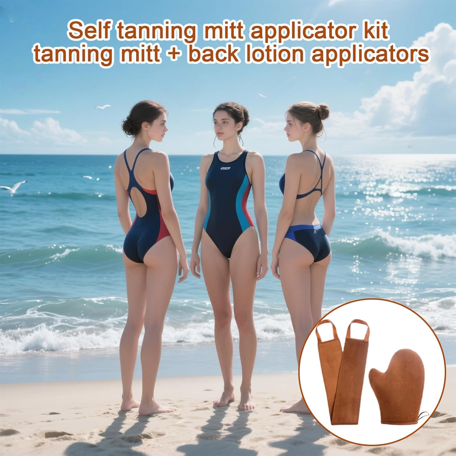 2 in 1 Tanning Mitt, Self Tanning Applicator, Self Tan Mitt, Ultra Soft Tanning Glove with Thumb image number 2