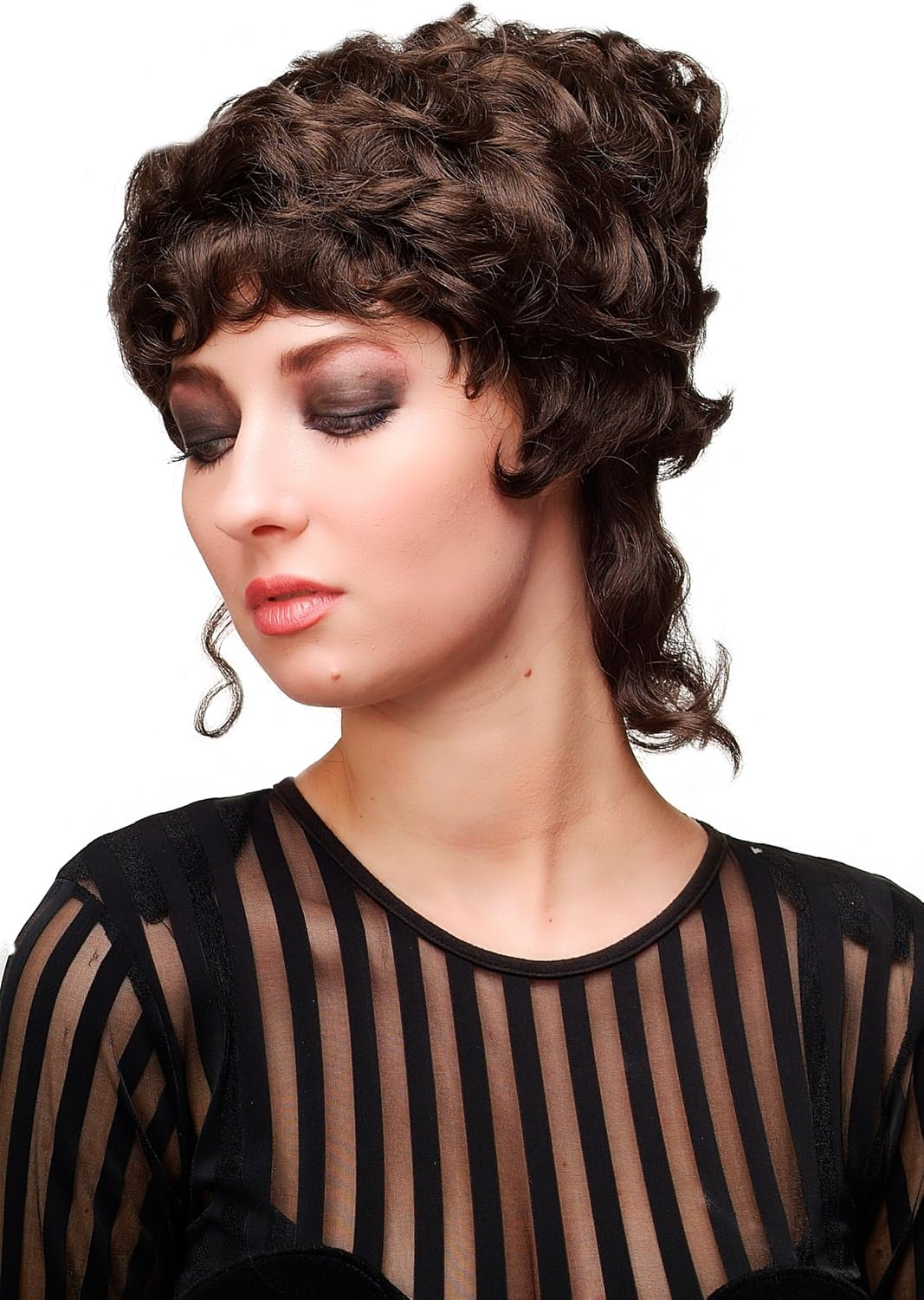 WIG ME up - L.Colonial.Lady-6 Historic Lady Quality Wig Baroque Victorian Colonal Era Beehive Ringlets Curled Chocolate Brown image number 4