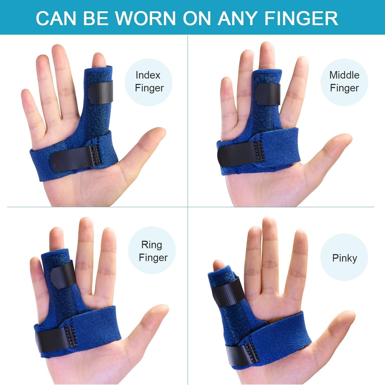 Trigger Finger Splints/Brace for Knuckle Immobilization, Finger Support Brace Finger Stabilizer for Broken Fingers Straightening Arthritis, Fits Index,Middle Ring image number 1