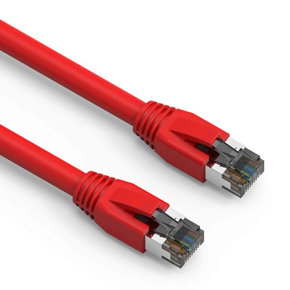 Nippon Labs Cat 8 Ethernet Cable 0.5 Feet &ndash; Red| 2Ghz, 40G, 24AWG, S/FTP &ndash; Shielded Latest 40Gbps 2000Mhz SFTP Patch Cord, Heavy Duty High Speed Cat8 LAN Network RJ45 Cable- in Wall, Outdoor image number 3