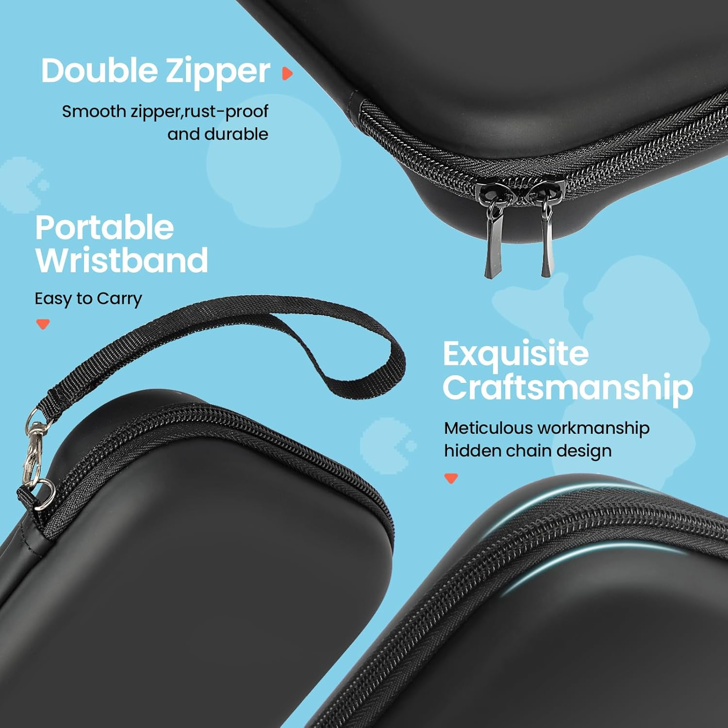 Rsaquar Carrying Case for Nintendo Switch 2 2025 - Shockproof Water-Resistant Hard Shell Travel Storage for Switch 2 & Accessories - Compact with 12 Game Cartridges, Pro Controller Pocket, Black image number 4