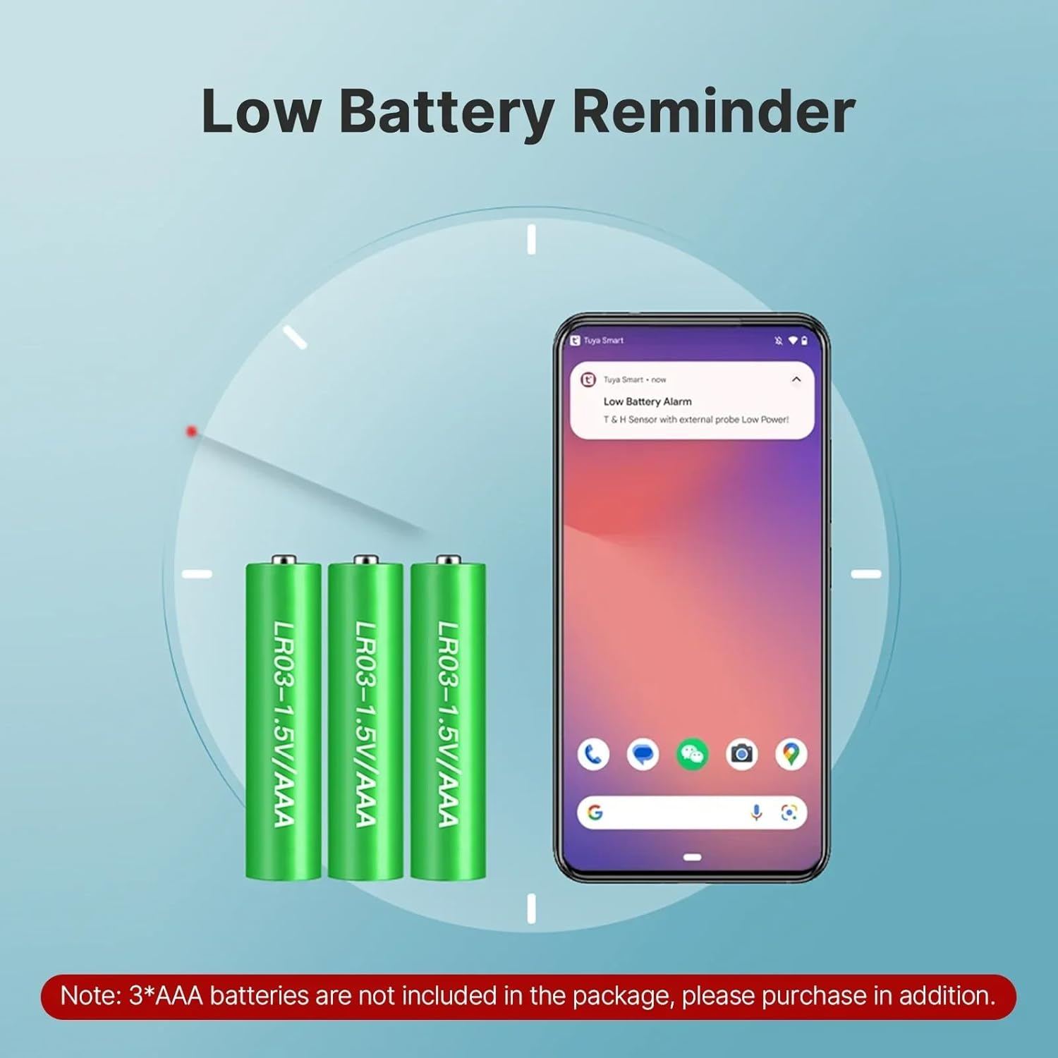 Uantii Smart Temperature Humidity Sensor with 1M External Probe Tuya Wifi Thermometer Temperature Sensor for Aquarium Water Tank,App and Voice Monitor,Compatible with Alexa and Google Assistant