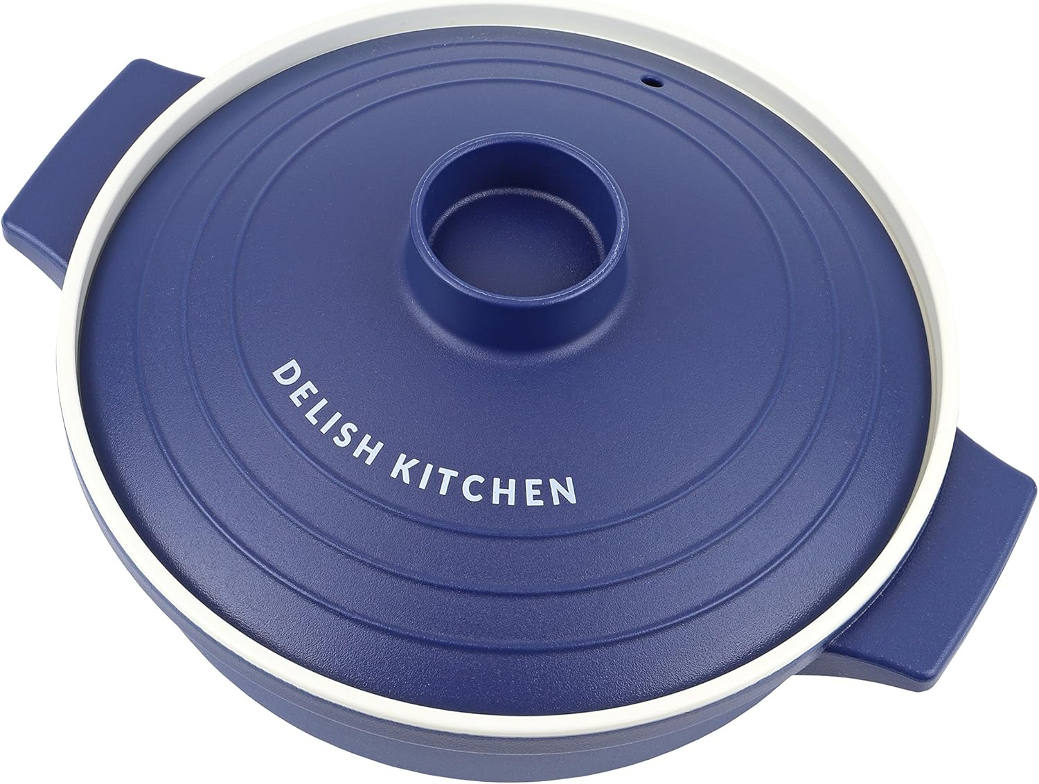 Delish Kitchen CC-1346 Pearl Metal Microwave Cooker, Navy, Microwave Cooker, 7.1 Inches (18 Cm) - Navy image number 4