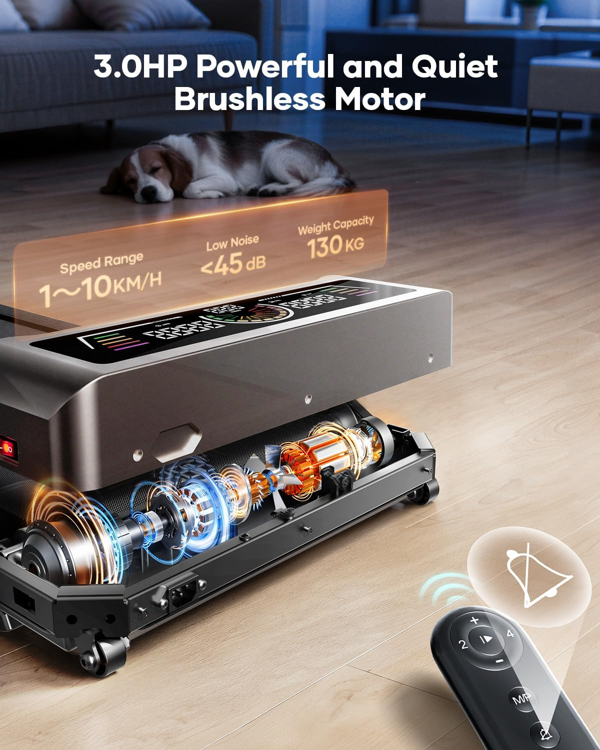 TOPUTURE Walking Pad Treadmill with Incline 10%, 3.0 HP Brushless Motor Walking Pad under Desk Treadmills for Home Office with App, Mute Control & LED Display