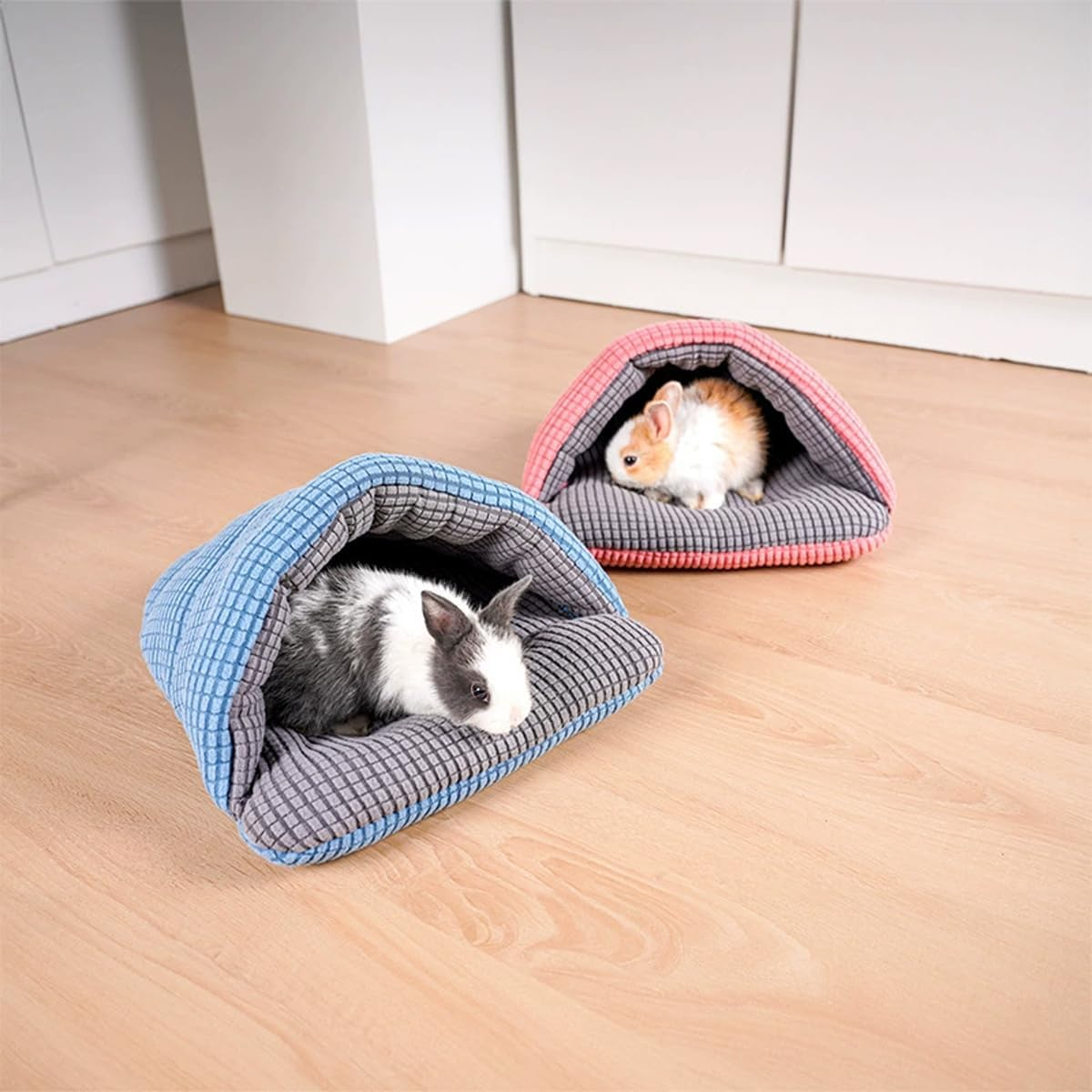 AIMALL Semi-Enclosed Pet Sleeping Bag Bed 12.6"X11.81"X6.3" Soft Polar Fleece Kennel Nest for Guinea Pig Rabbit Kitten Small Animals Indoor Use