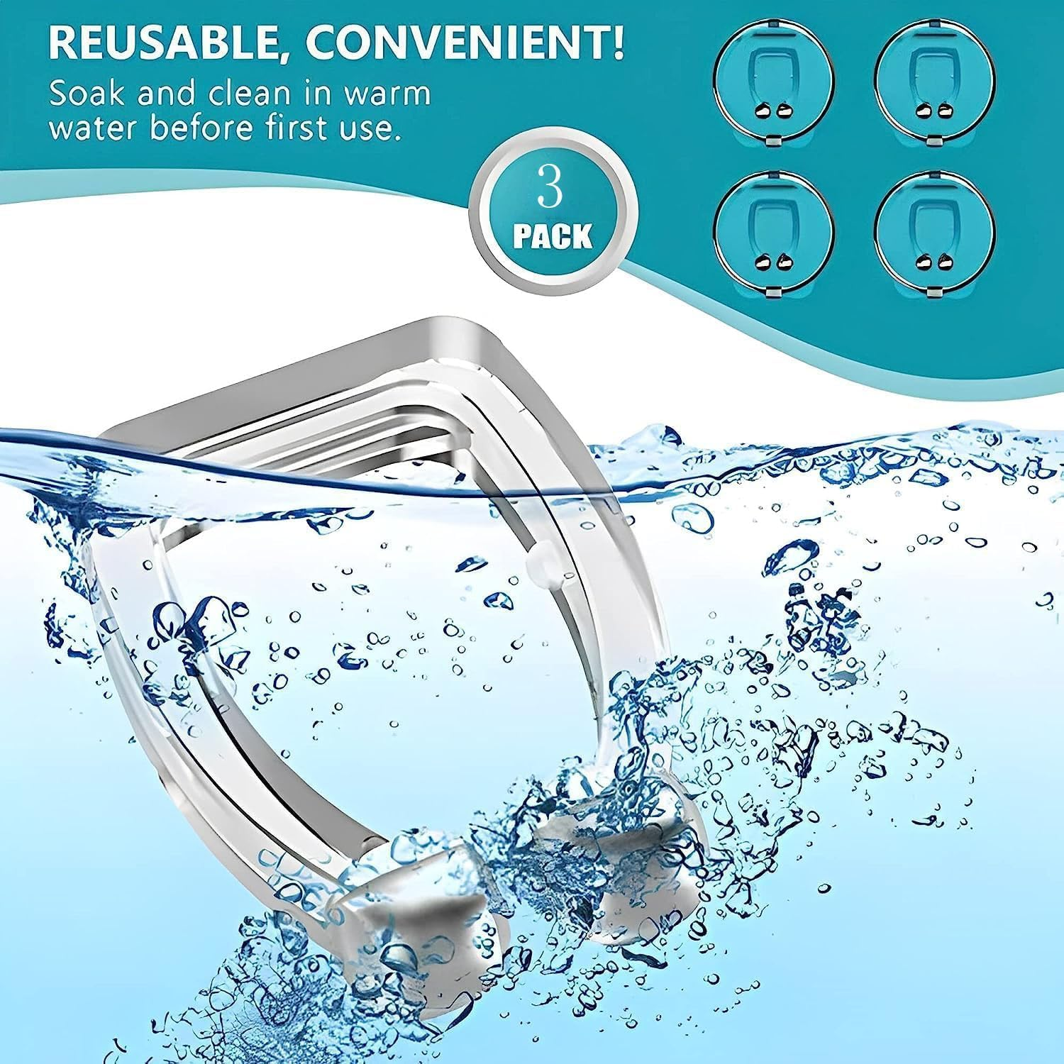 Anti Snore Devices,Magnetic anti Snore Clip,Reusable Silicone anti Snoring Nose Clip, Nasal Snore Clip,Professional Effective Snoring Solution,Stop Snoring Nose Device,Relieve Snore 3PCS (White) image number 2