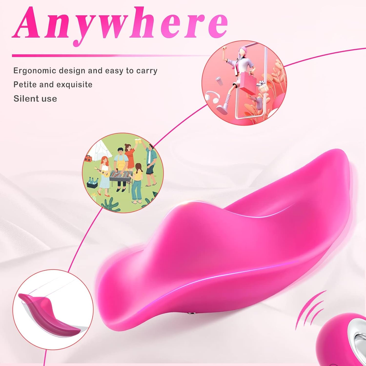 Wearable Panty Vibrators Adult Sex Toys for Women or Couples, Remote Control Clit Mini Vibrator with 12 Vibrating Modes Vibrating Panties Quite Rose Dildos Sex Machine image number 3