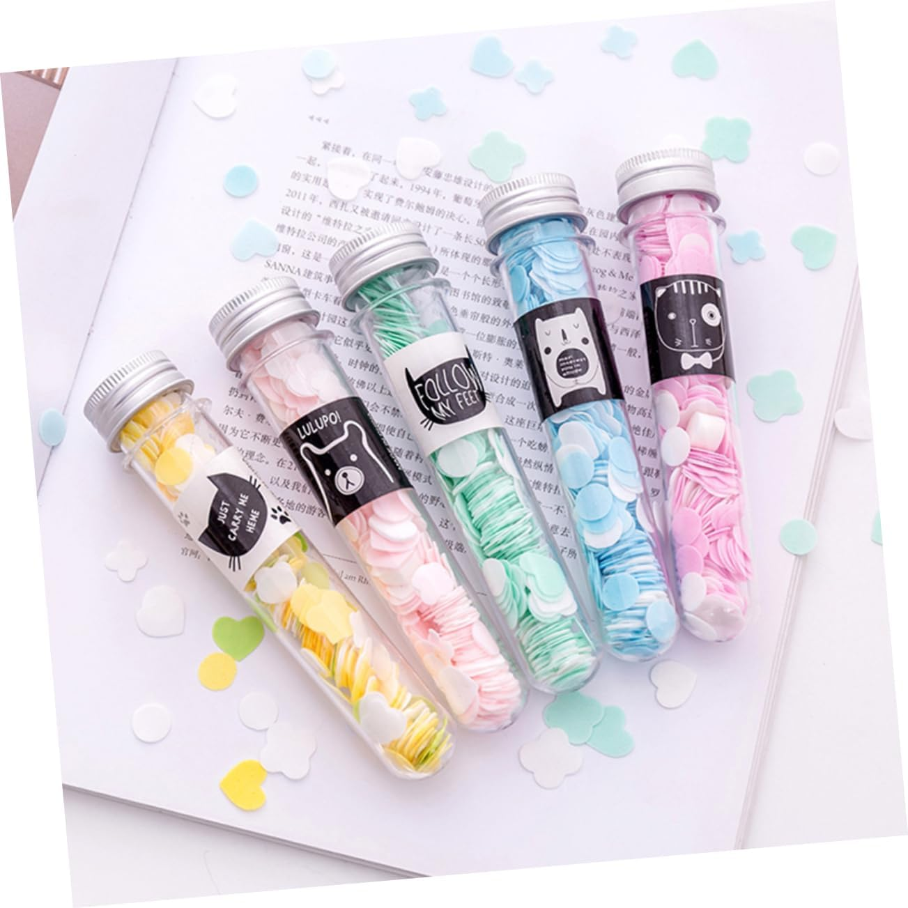 GANAZONO 12Pcs Soap Sheets Travel Soap Paper for Camping Hiking Fragrant Confetti Dissolving Scent image number 6