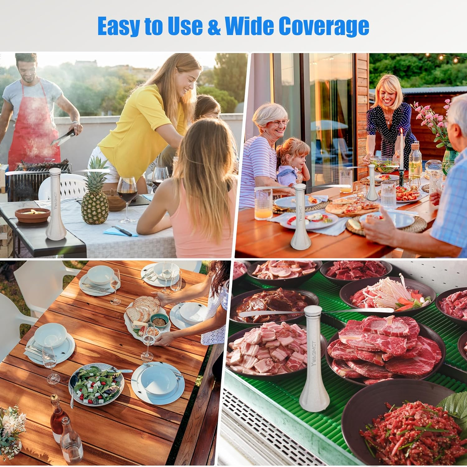 Fly Fans for Outdoor Tables,Fly Fan to Keep Food Clean, Indoor Outdoor Meal for Party Portable Food Fly Fan for Picnic, Restaurant, BBQ, Party, Home(Pack of 4) image number 4