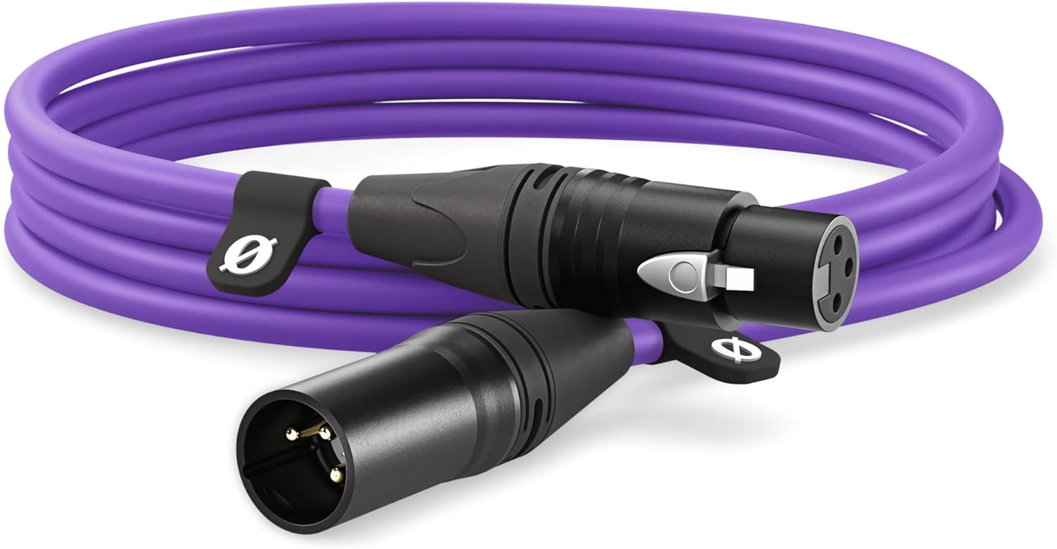 R&Oslash;DE XLR-3 Premium XLR Cable (3M, Purple) - Black image number 6