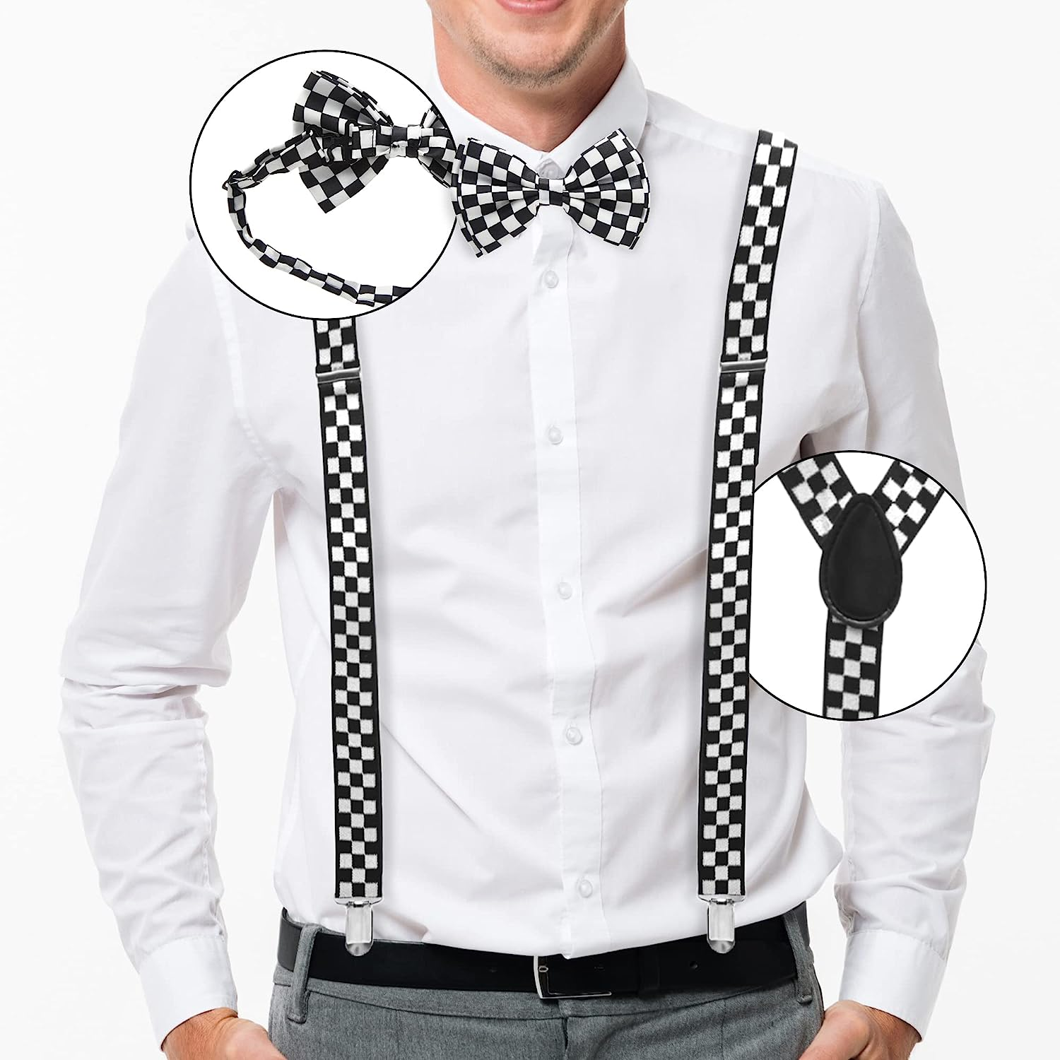 Man of Men - Bowtie & Suspender Set - Patterned Colors image number 2