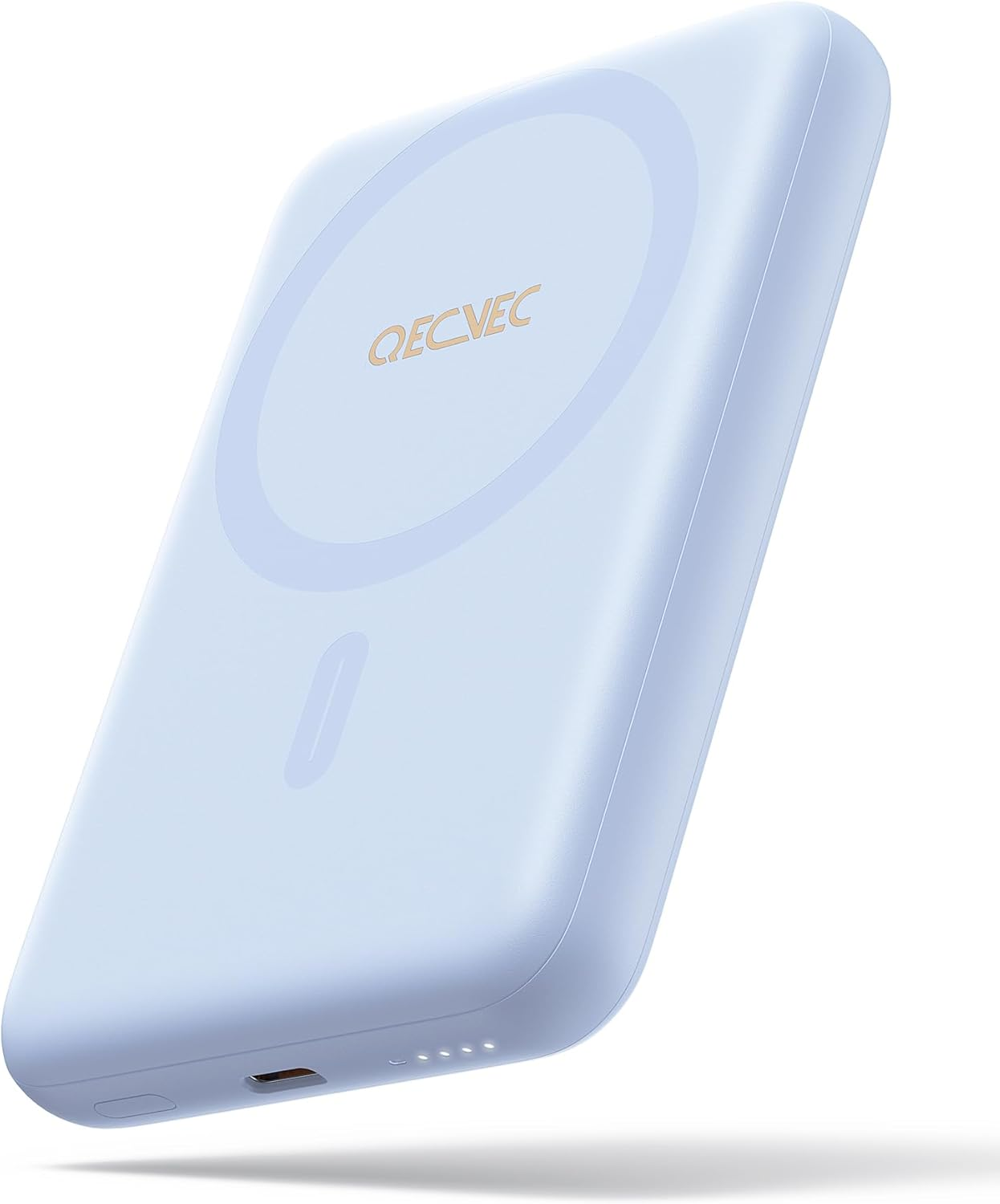 QECVEC Mag-Safe Power Bank - 10000Mah Magnetic Portable Charger with 15W Wireless Fast Charging & 20W PD Wired Charging, Compatible for Iphone 12/13/14/15/16 Series. (Pink)