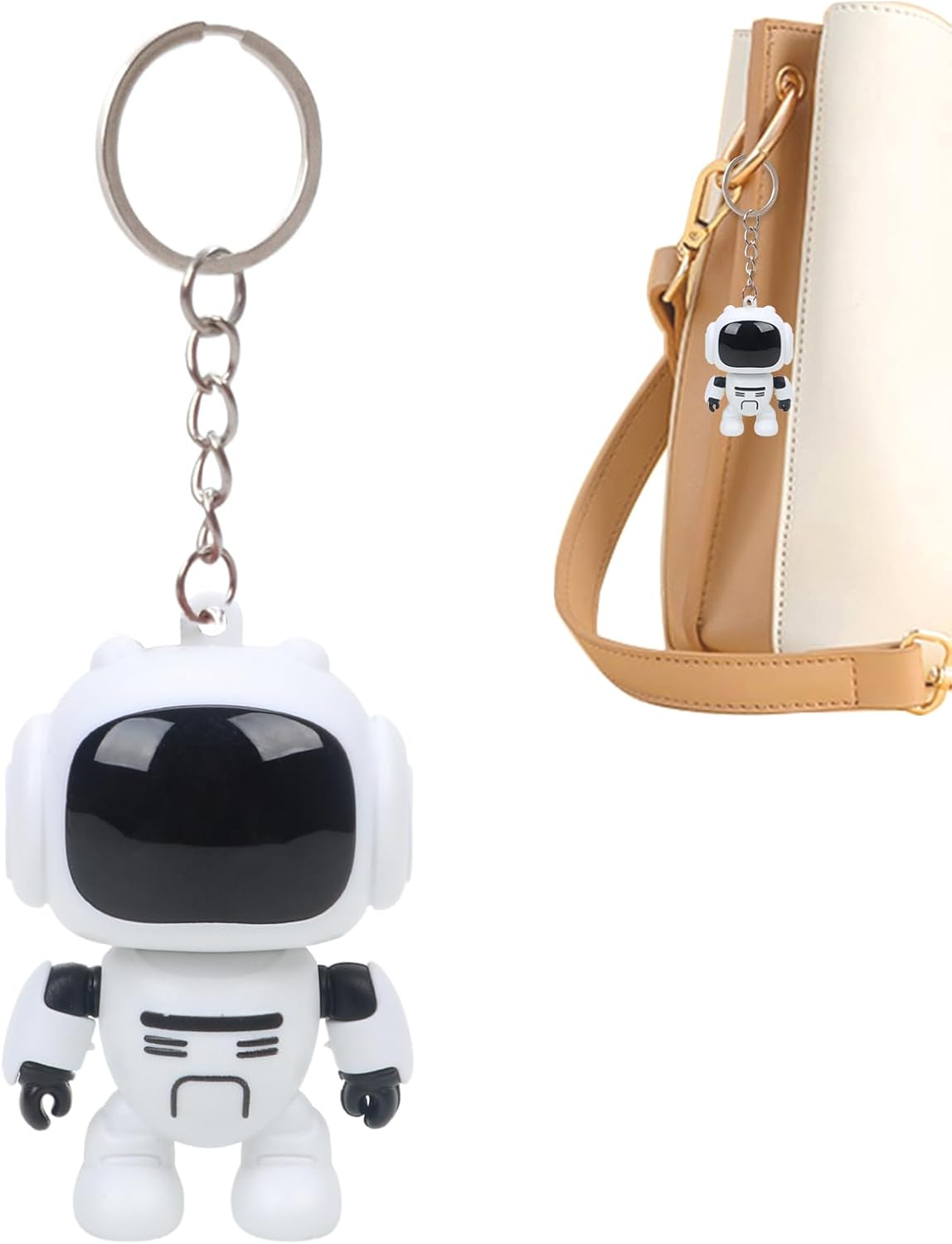 Gcerfby Purse Charm - Joint Movable Robot Pendant - Glowing Eyes Design Backpack Charm - for Women Men Wallet Schoolbag Handbag Home Car Travel