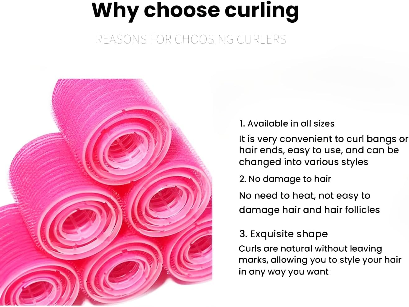 35 Pcs Hair Rollers Set with Clips 18 Salon Quality Hair Styling Tools 3 Sizes Durable Reusable Lightweight Easy to Use for All Types Hair Curlers image number 2