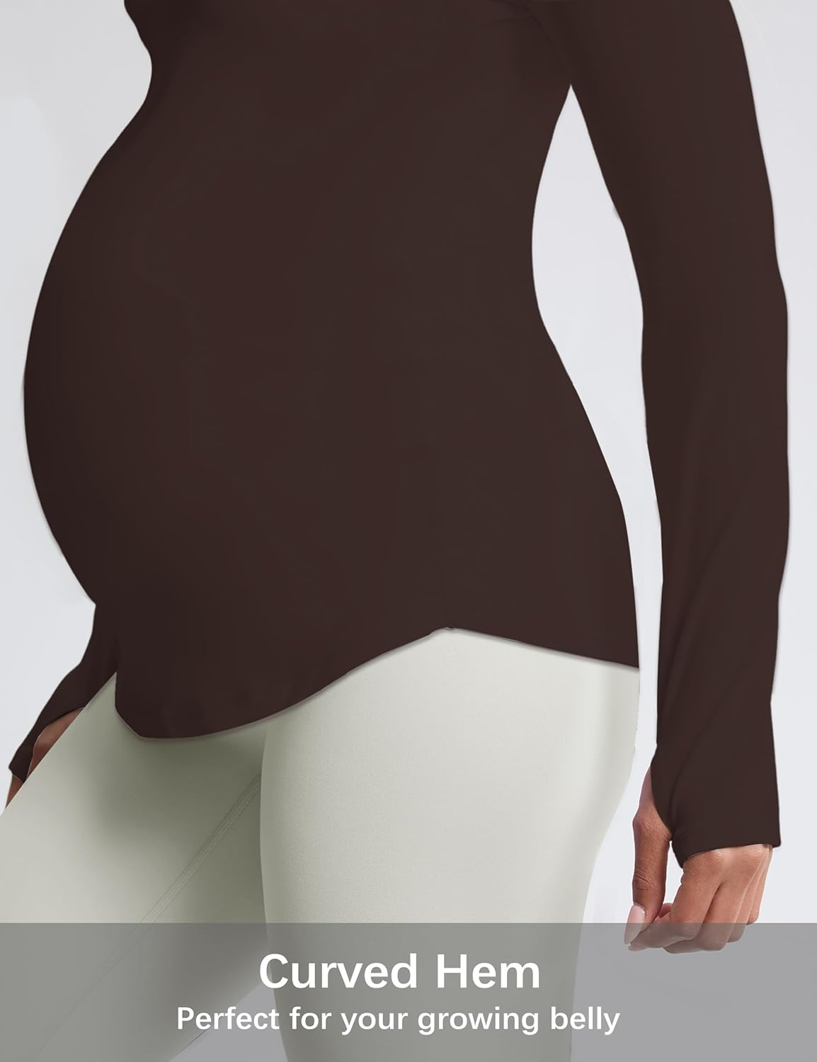 Mama Land Maternity Long Sleeve Shirts - Pregnancy Crewneck Basic Soft Tops for Workout Athletic Yoga Casual Clothes image number 4