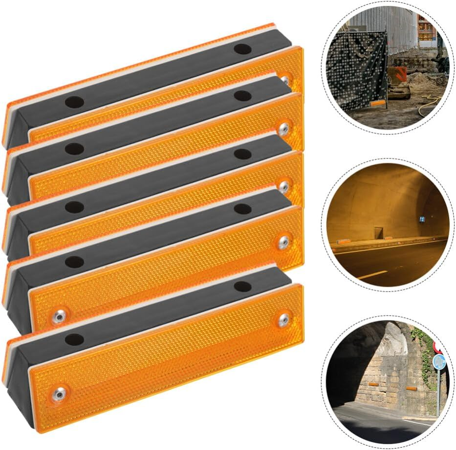 Gatuida 5Pcs Rectangular Reflective Delineators Driveway Reflectors Road Pavement Markers Reflective Road Signs image number 5