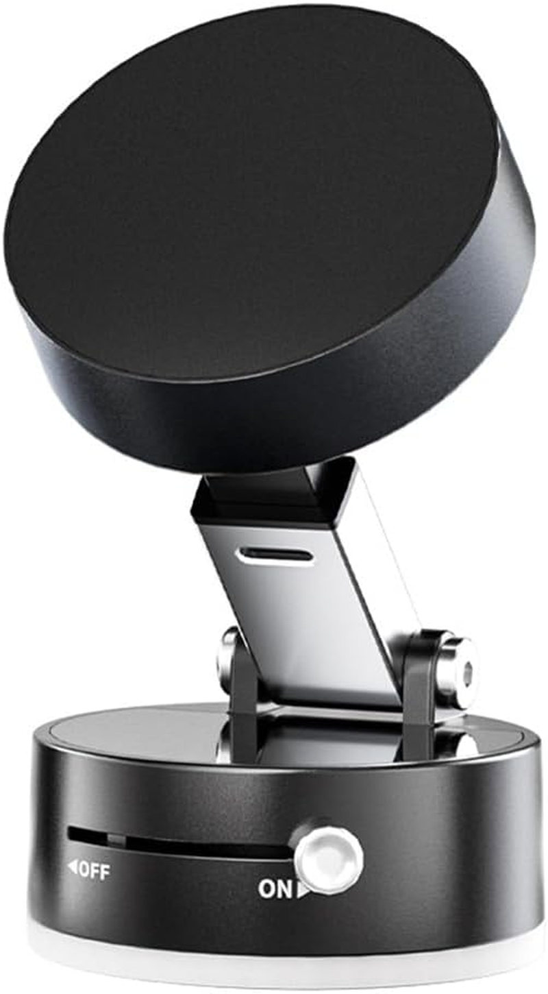 Foldable Vacuum Suction Magnetic Phone Holder,360&deg; Swivel Car Mount with Strong Electric Suction, Hands-Free for Car, Gym, Mirror & Kitchen,Pink