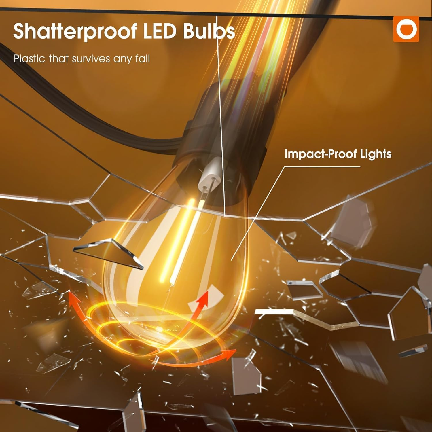 31M Festoon Lights Outdoor with 31 Bulbs+2 Spares S14 LED Outdoor String Lights,Connectable Christmas String Lights, Ip65Waterproof and Shatterproof Fairy Lights for Garden, Party, Yard, 2700K image number 2