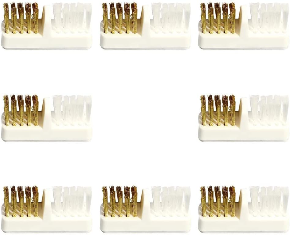 8 Pieces Nail Art Drill Bit Cleaning Brush Drill Bit Cleaner Nail Drill Bit Cleanser Nail Drill Head Cleaner Nail Art Drill Bit Brush Drill Head Dual Brush for Nail Salon or Home Use, White image number 4