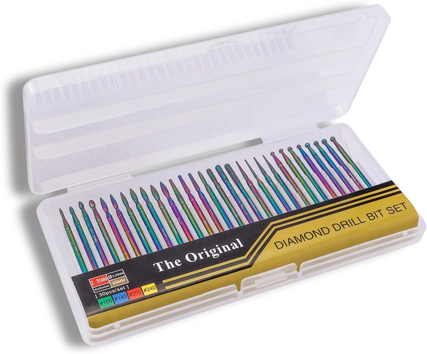 Treki Pack of 30 Pointed Nail Cutter Attachments for Acrylic Nails, Cuticle Bit for Cutters, Ball Diamond for Acrylic Nails, Cuticle Bit for Cutters, Nail Drill Bits for Manicure, Nail Bits for Gel image number 1