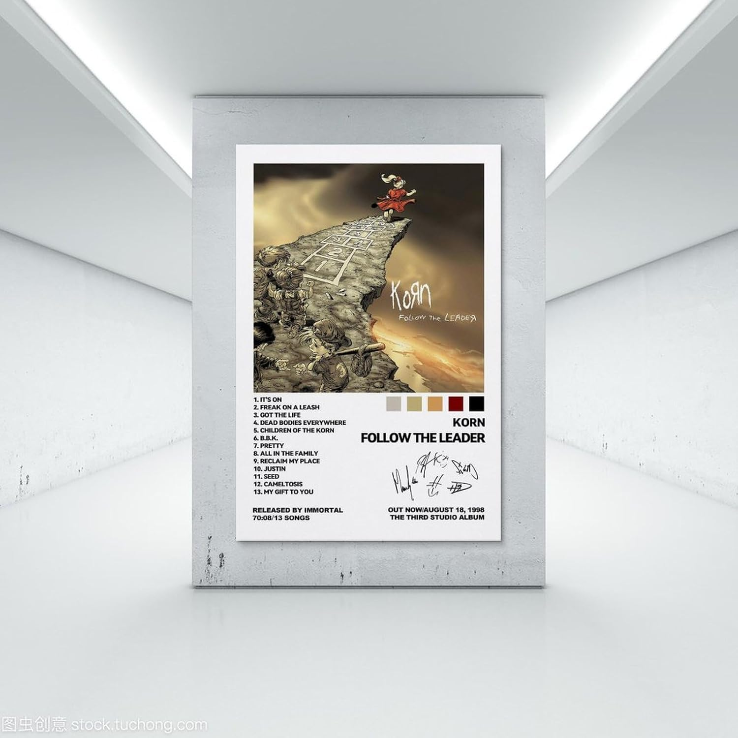 Korn Poster Rock Band Music Album Comcis Retro Vintage Cover Poster Canvas Painting Wall Art Picture Home Decor Print for Bedroom Living Room Dorm Study Bar Office 16X24Inch(40X60Cm) image number 3