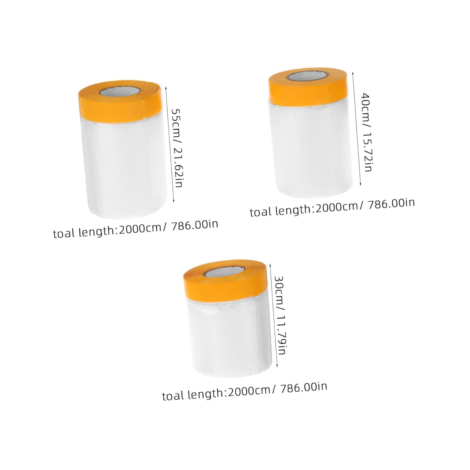 CANIGHT 3Rolls Dust Protective Film Furniture Cover Film Masking Tape for Neck Sealer image number 2