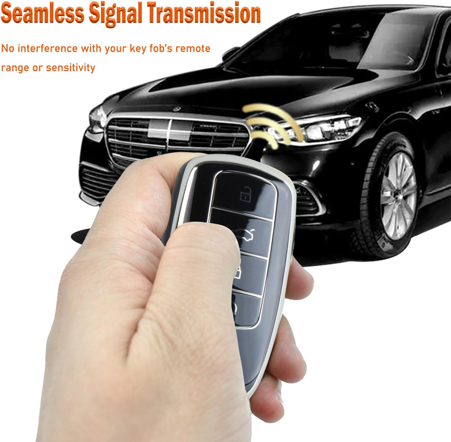 SILHOL Car Smart Key Fob Case, TPU Key Fob Cover for Chery Omoda 5 and Tiggo 8 Pro (Black) image number 3