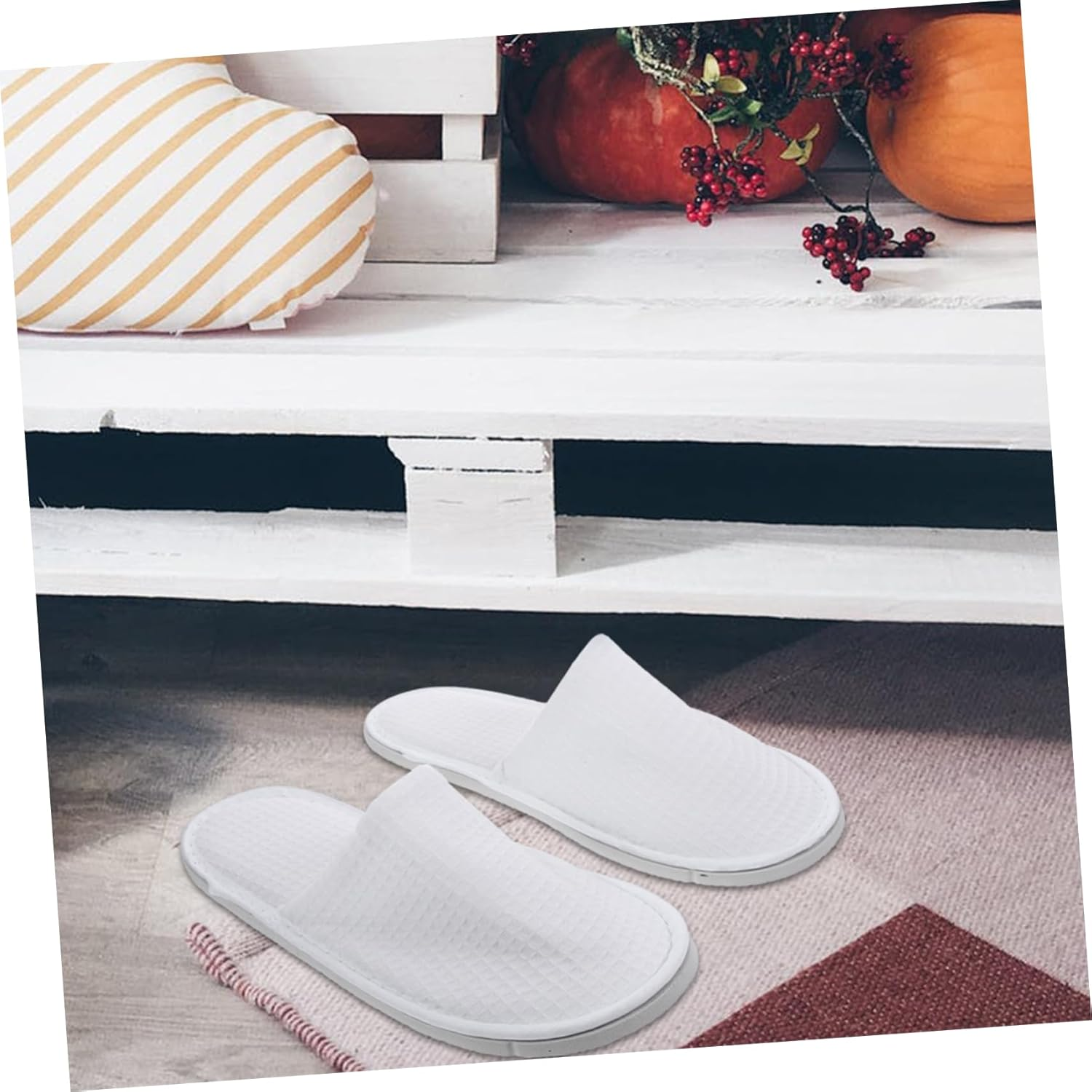BATHVEVE 2Pairs Travel Home Slippers for Women Disposable Slippers Hotel Salon Comfortable image number 1