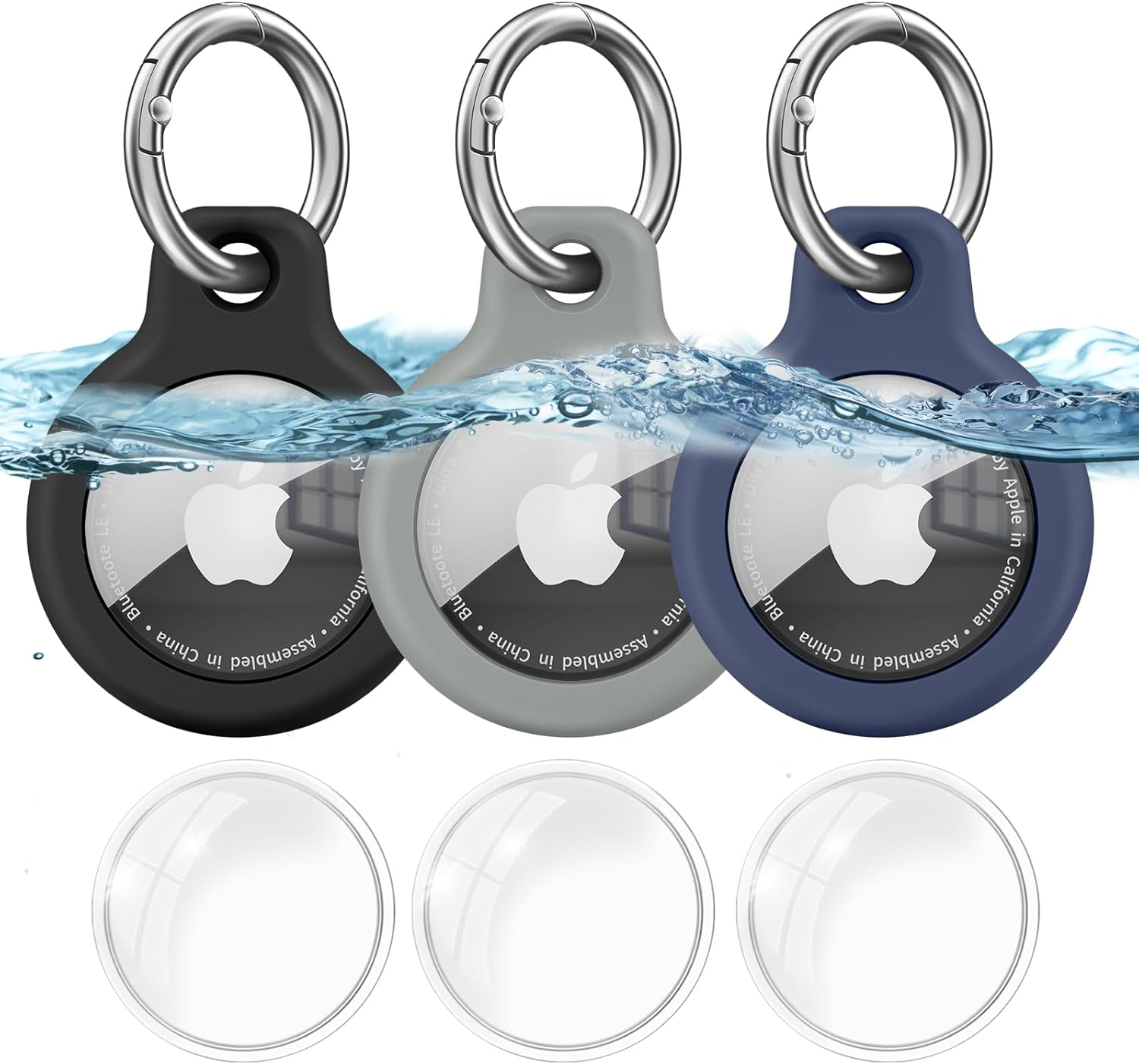 Meliya Case for Apple Airtag Holder with Keychain, 3 Pack Anti-Scratch Protective Case Compatible with Air Tag GPS Tracker Holder, Key Chain Airtag Accessories image number 2