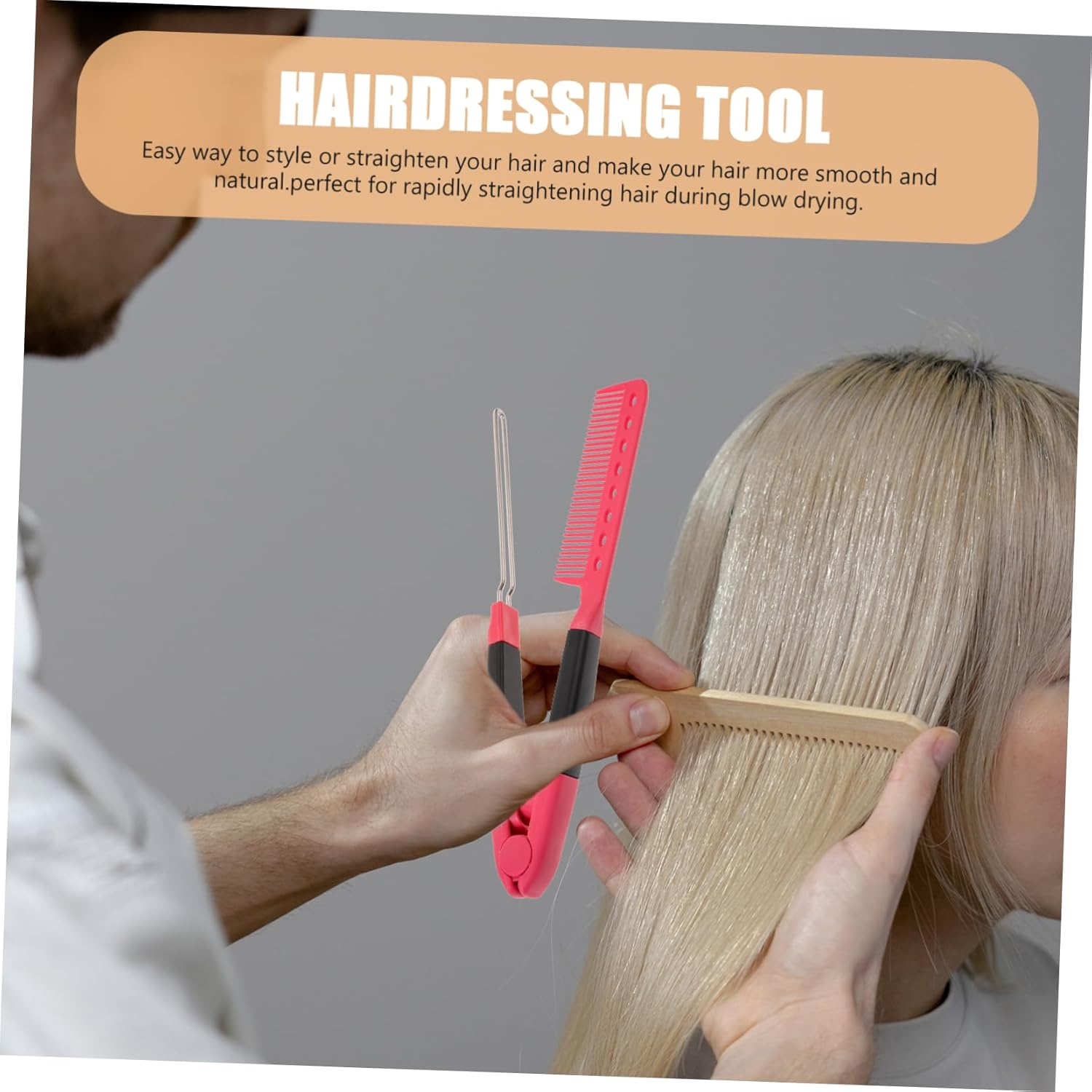 LOLIPPYY Hair Straightener Comb Tool Shaped Design Comfortable Grip Skin-Friendly Material Stylish and Elegant for Easy Hairstyling the Go image number 5