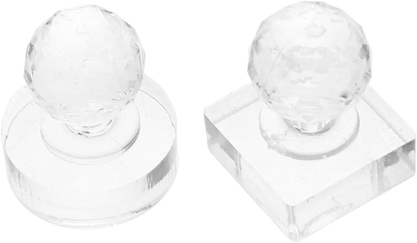 NULYLU 2Pcs Eyeshadow Pressing Stamp Makeup Tool Square 9-Compartment and 27Mm round Crystal Palette for Magnetic Eyeshadow Palette Depotting and Highlighter Refill in Australia