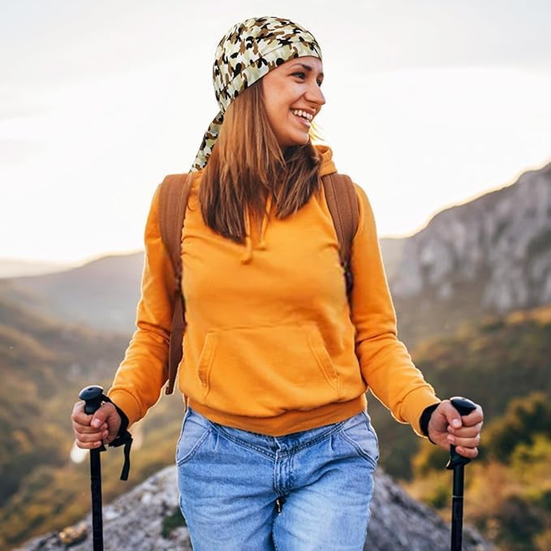 4 PCS Outdoor Camouflage Cycling Headscarf Hood, Sun Protection Sports Breathable Printed Hat image number 2