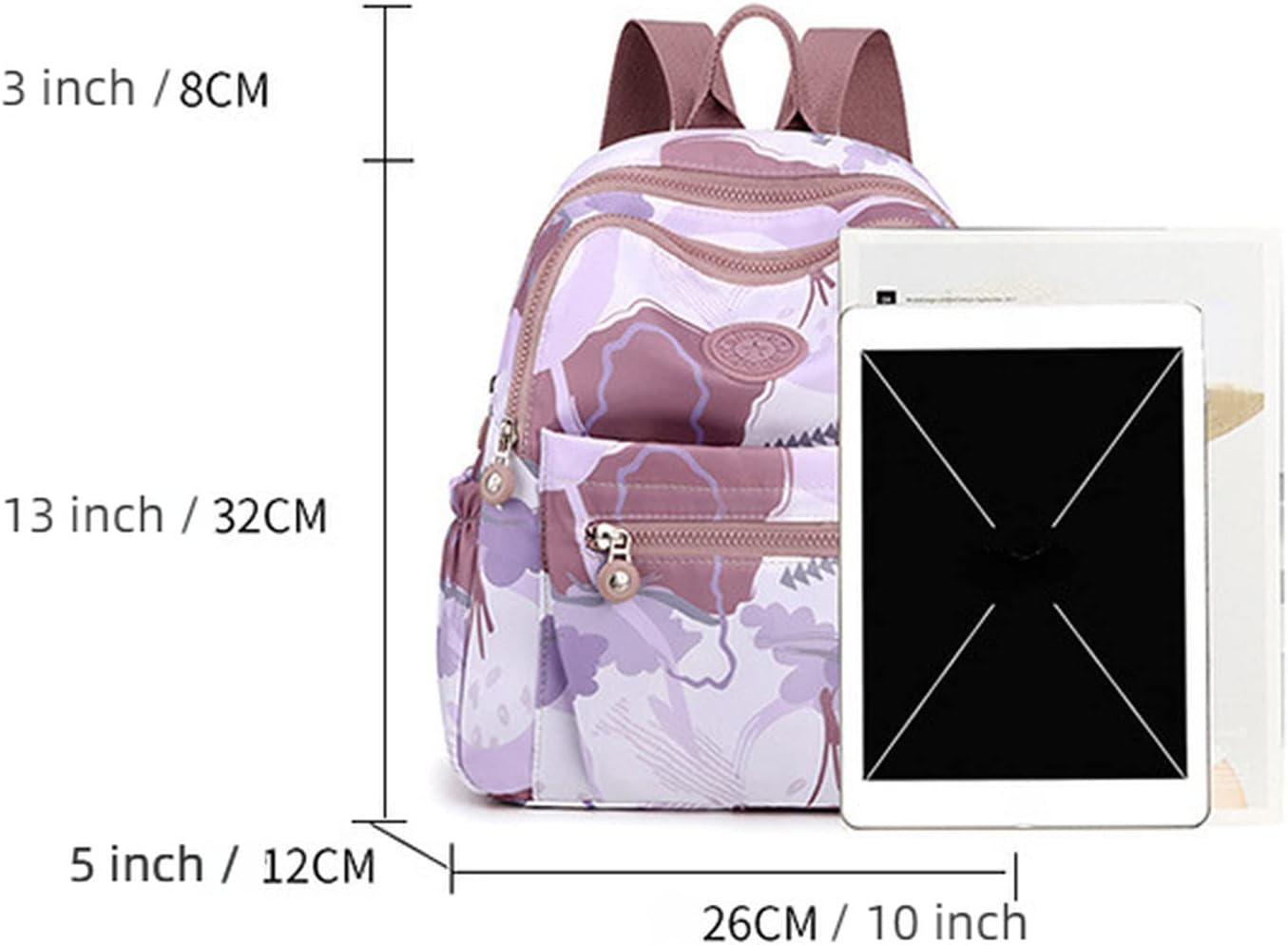 Kawaii School Backpack Cute Aesthetic Anime Japanese Mini Small Plaid Check Back School Supplies Cartoon Daypack Bag - Light Blue Tie Dye image number 2