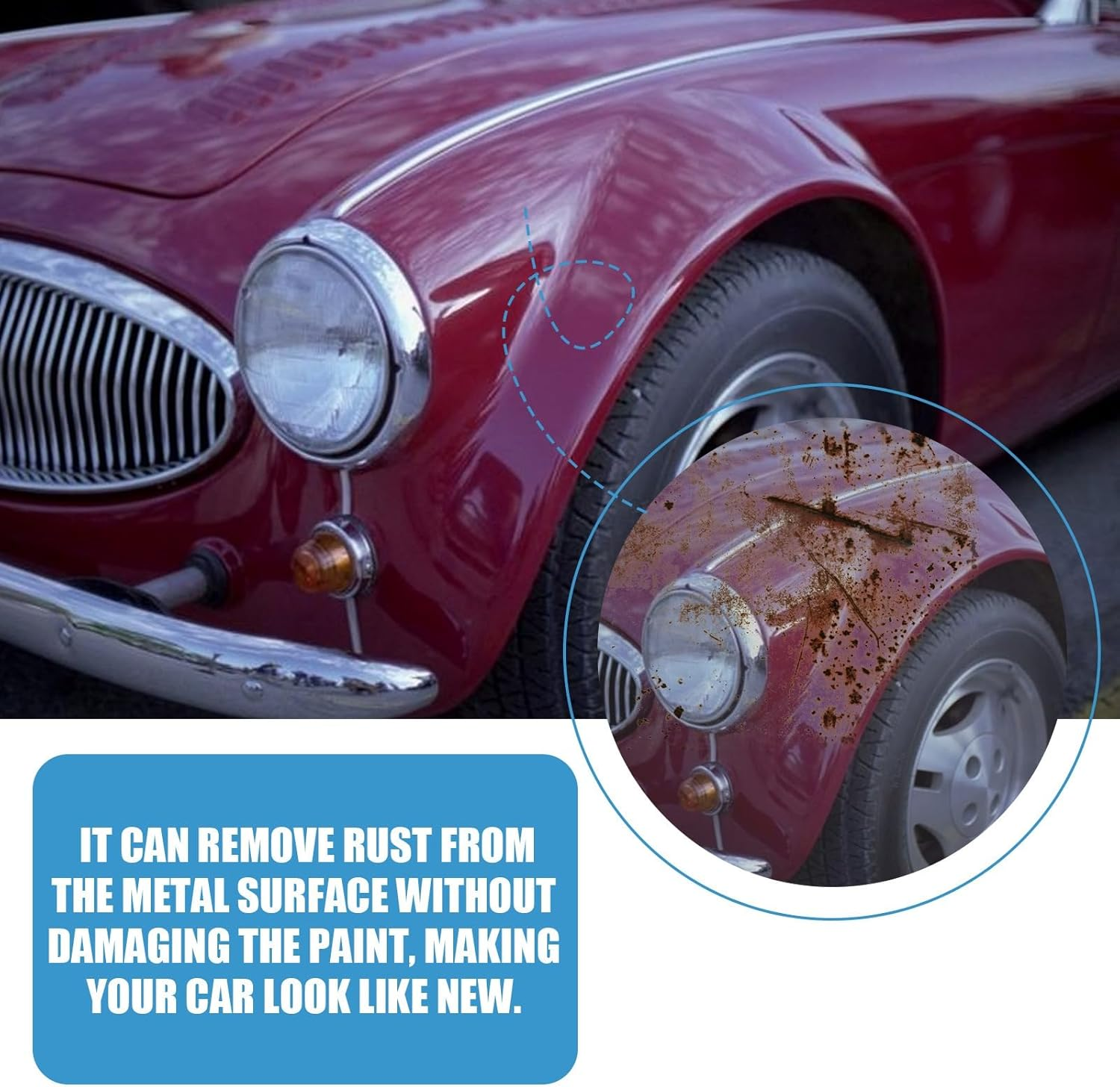 Car Rust & Iron Particle Remover Spray, Heavy Duty Rust Dissolver, Fast Acting Rust Remover Spray for Cars, Brake Dust, Wheels & Metal Tools, Chains, Stainless Steel, Multi-Surface Cleaner (2Pcs) - 2Pcs image number 3