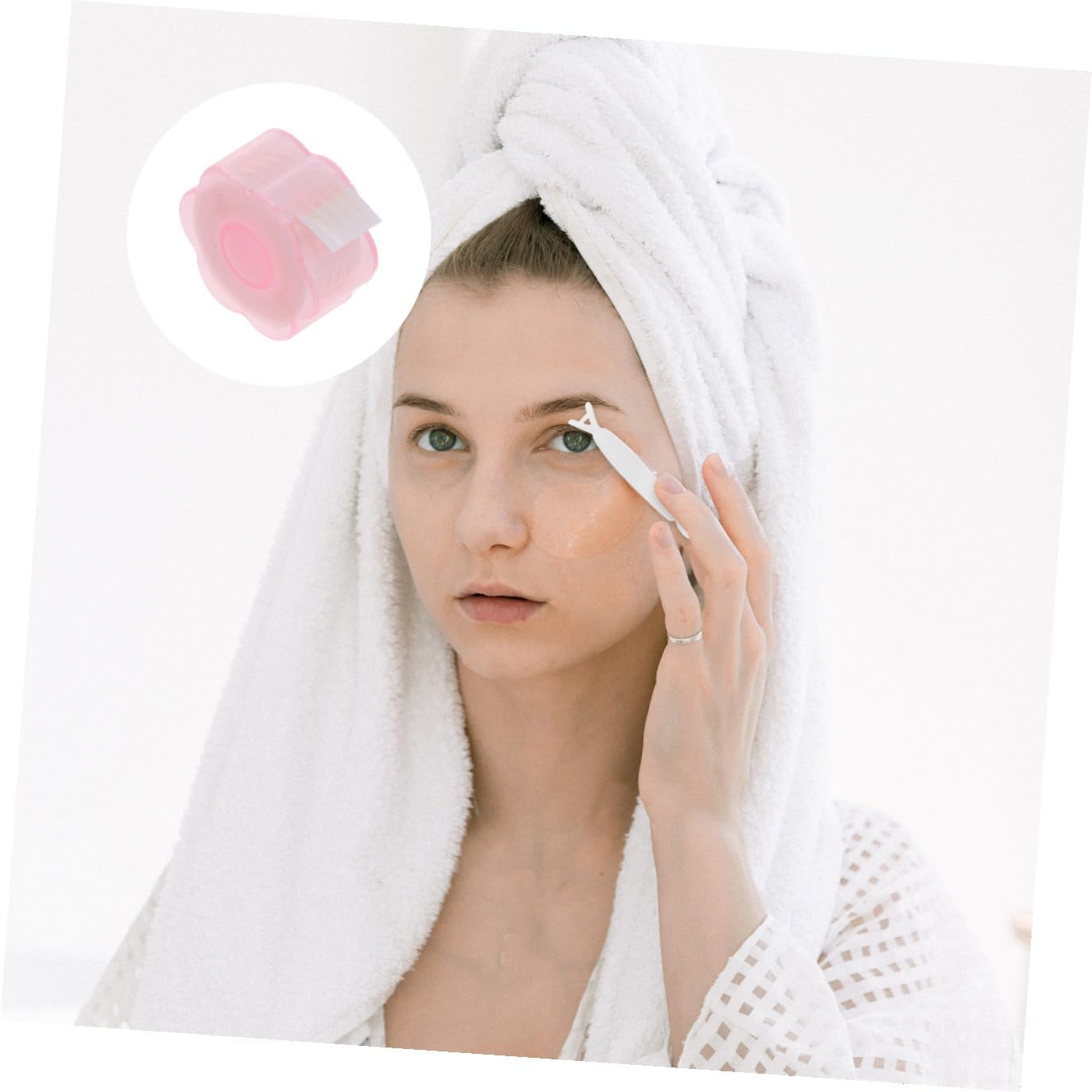 TOPPERFUN 2 Sets Invisible Double Eyelid Tape with Fork Tweezer Pink Cosmetic Accessories for Natural Eye Makeup Breathable Lace Design Suitable for Uneven and Droopy Eyelids Easy image number 2