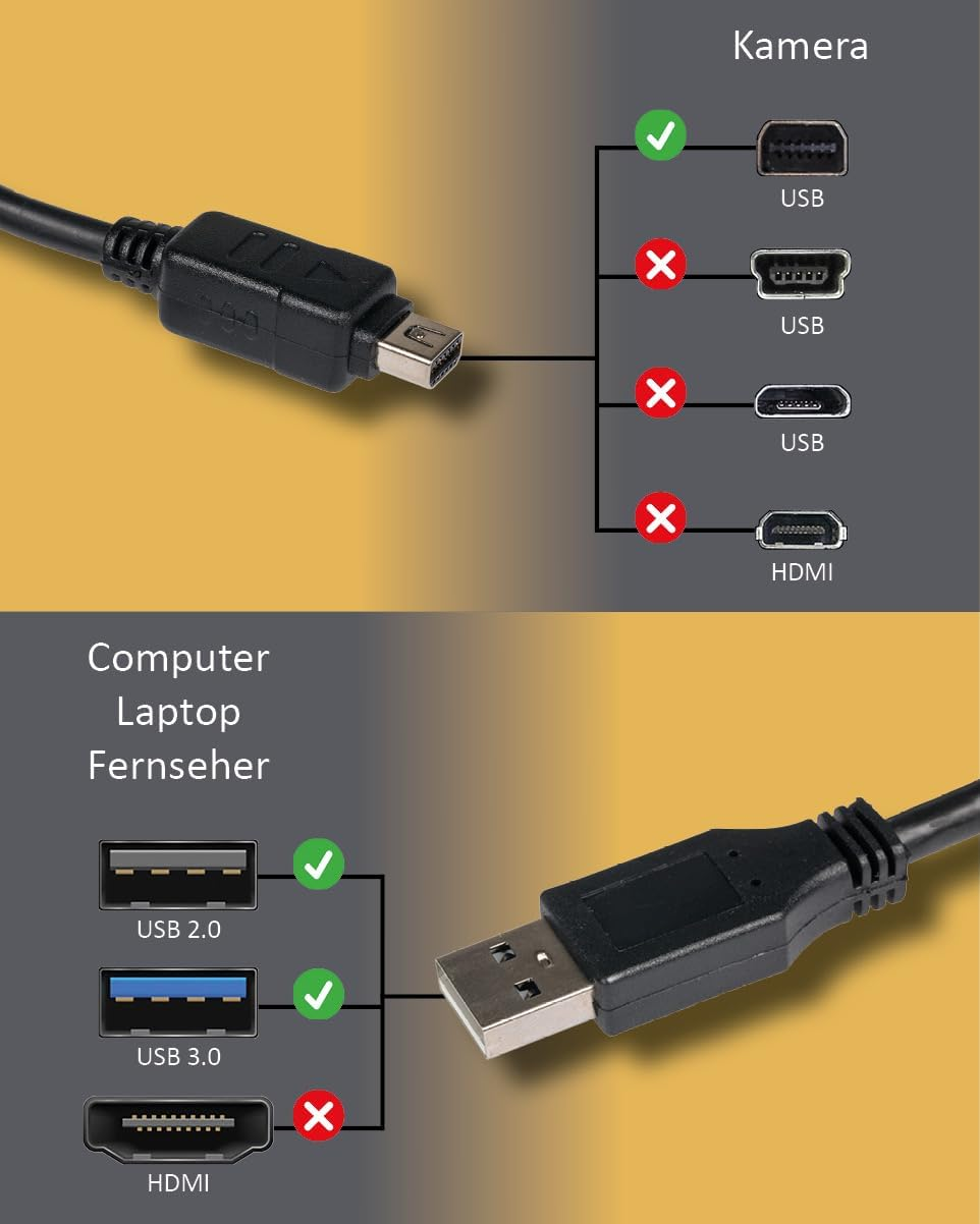 USB Cable for Olympus OM-D E-M5 Mark II Digital Camera Data Cable Length 1.5 M