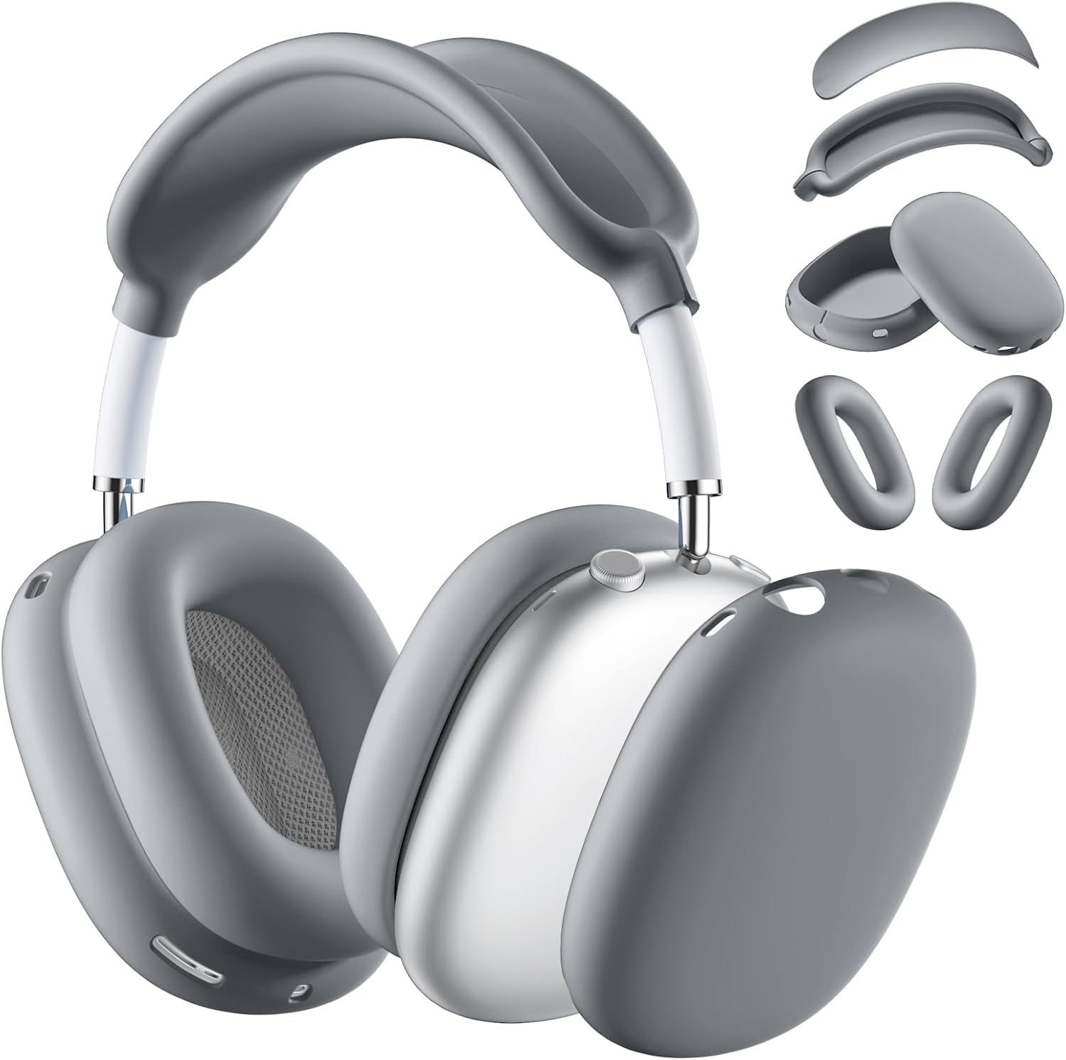 WJK Soft Case Cover for Airpods Max Headphones, Airpods Max Ear Cup Covers/Ear Pad Case Cover/Headband Cover/Max Headband Pad, Silicone Skin Protector Compatible with Apple Airpods Max, Lavender