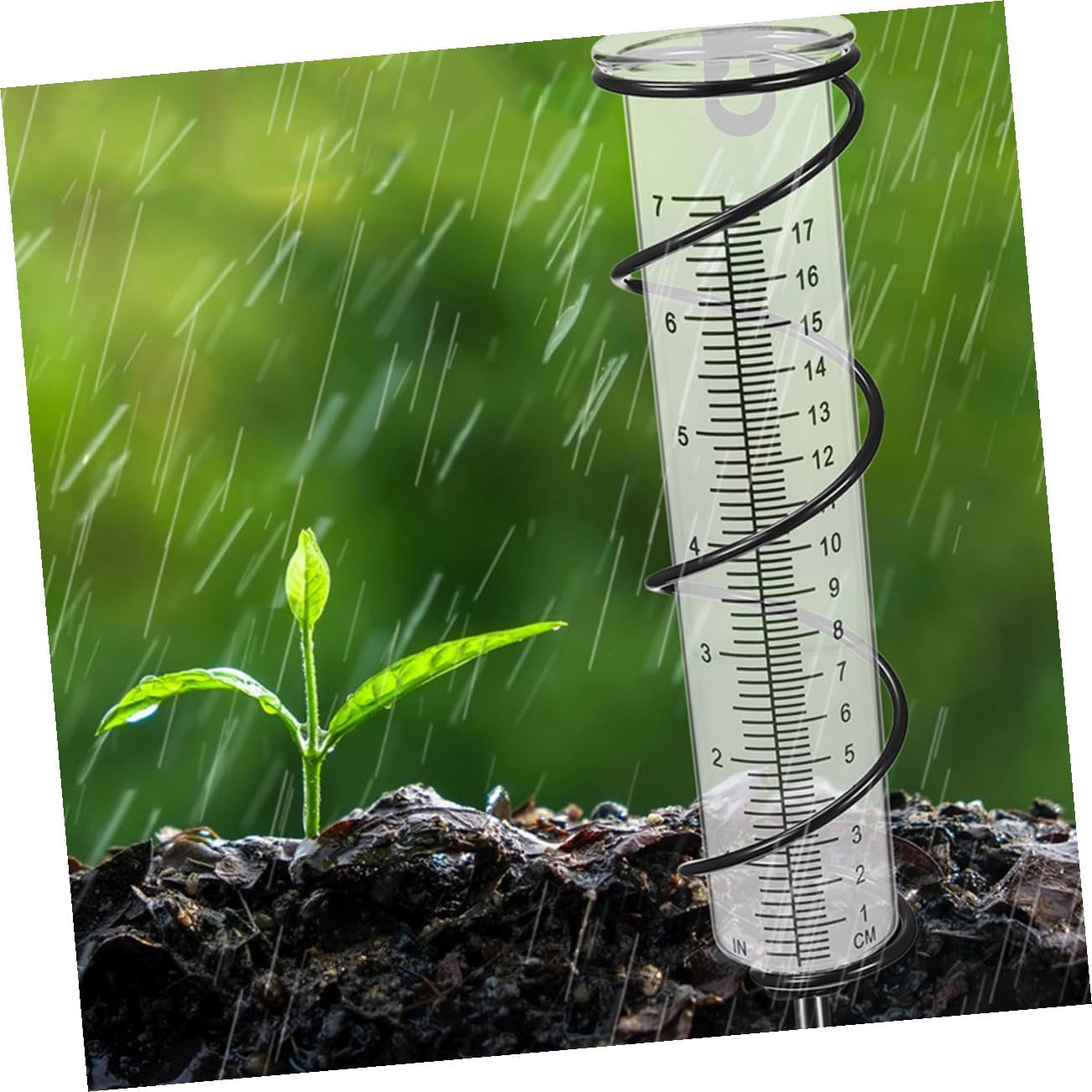 UKCOCO 2Pcs Freeze Rain Gauge Replacement Tubes Plastic Water Measurement Tubes with Clear Markings for Garden Outdoor Use