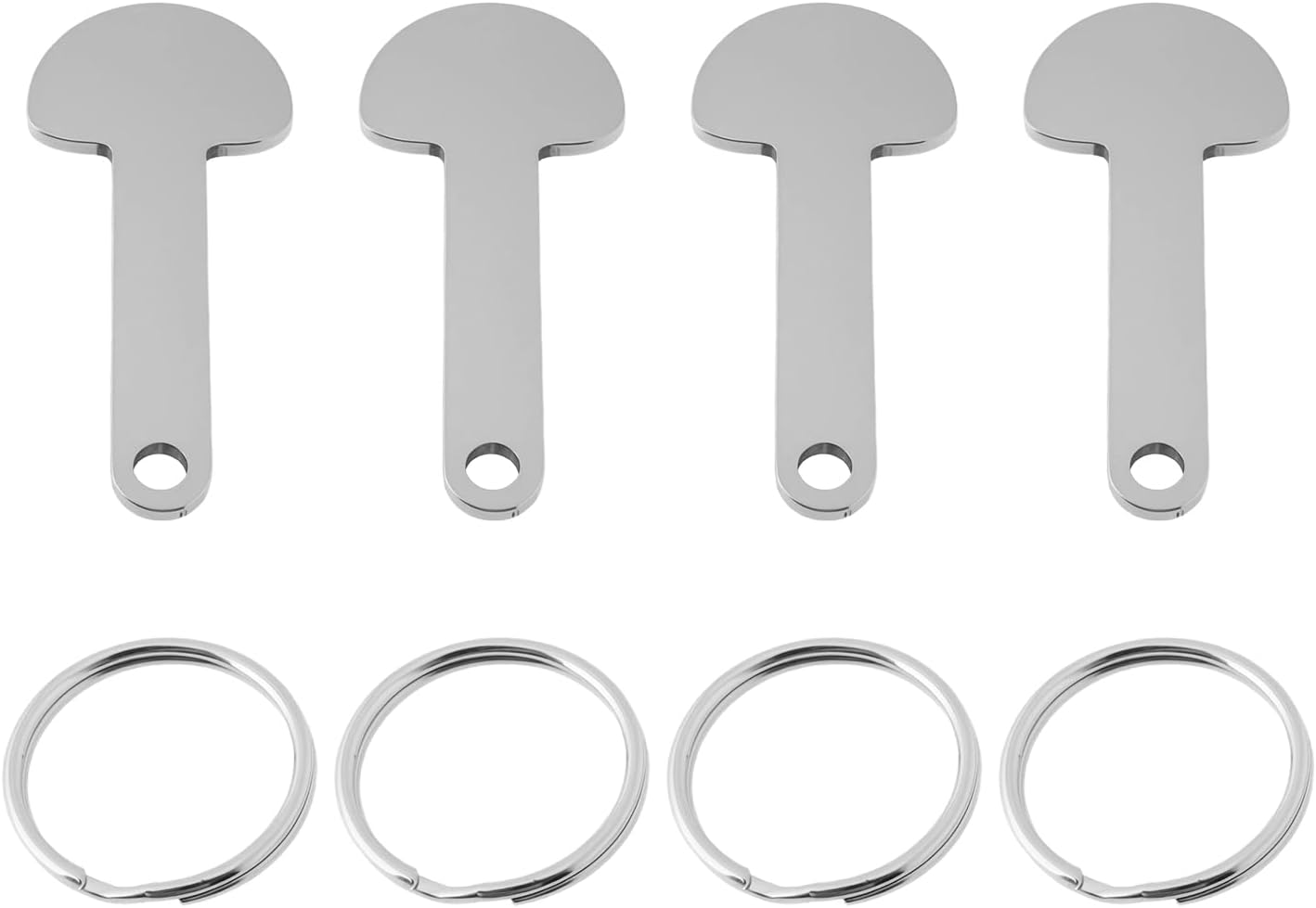 Emsea 4Pcs Reusable Supermarket Trolley Release Key with Ring Stainless Steel Compatible with B&M Compatible with Asda Trolley, 46X23Mm image number 6